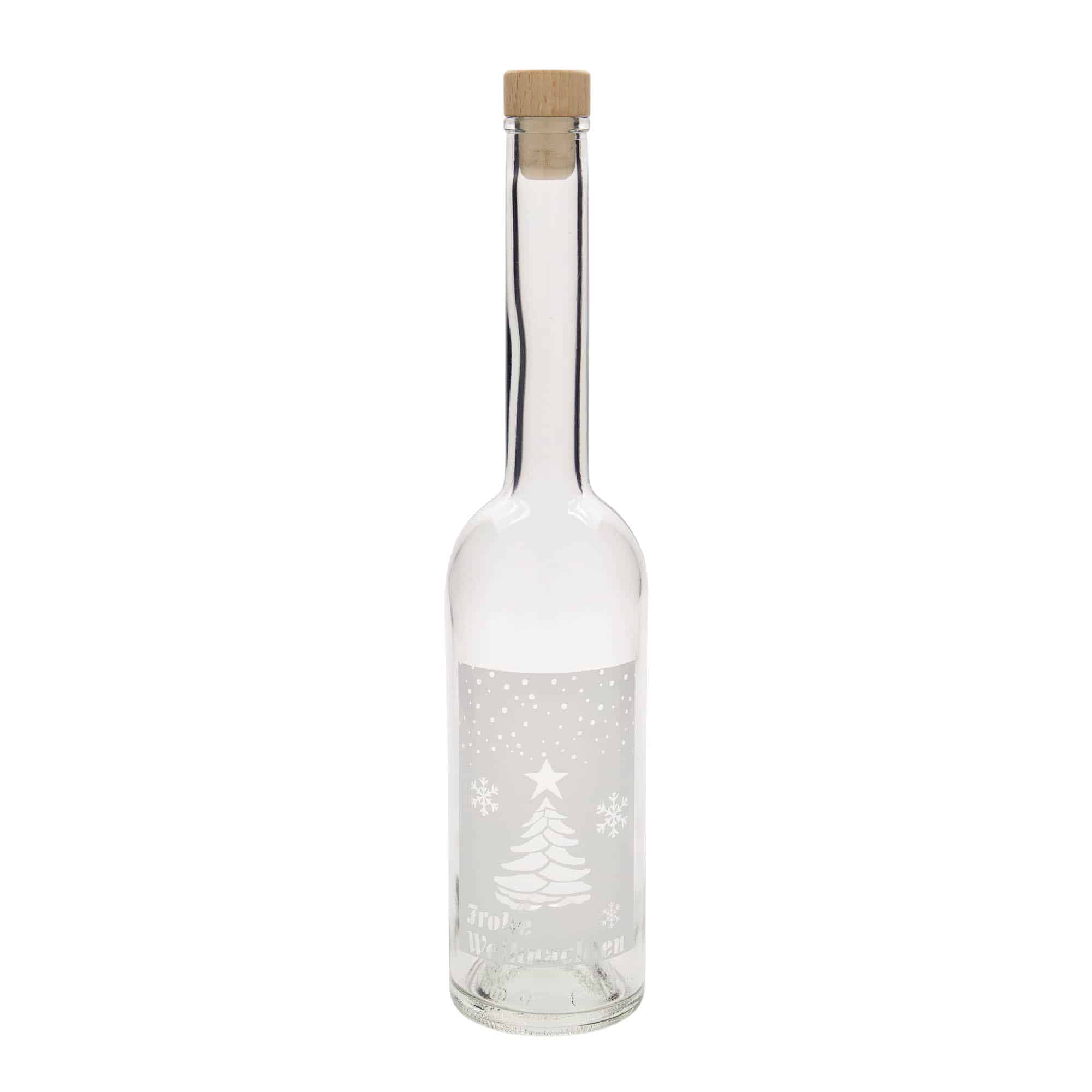 500 ml sklenená fľaša 'Opera', motív: Biele Vianoce, hrdlo: korok 500 ml sklenená fľaša 'Opera', motív: Biele Vianoce, hrdlo: korok