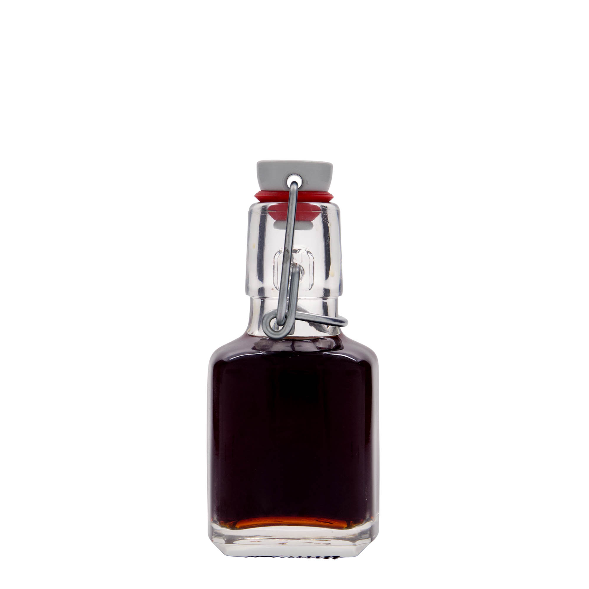 100 ml sklenená fľaša 'Kubica', štvorcová, hrdlo: záklopka