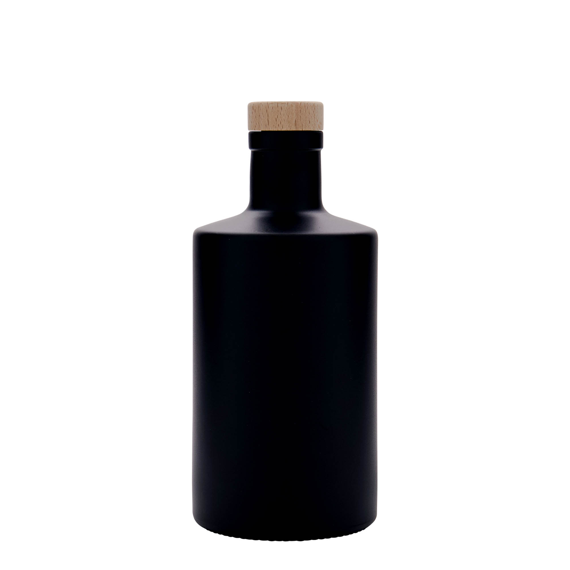 500 ml sklenená fľaša 'Caroline', čierna, hrdlo: korok