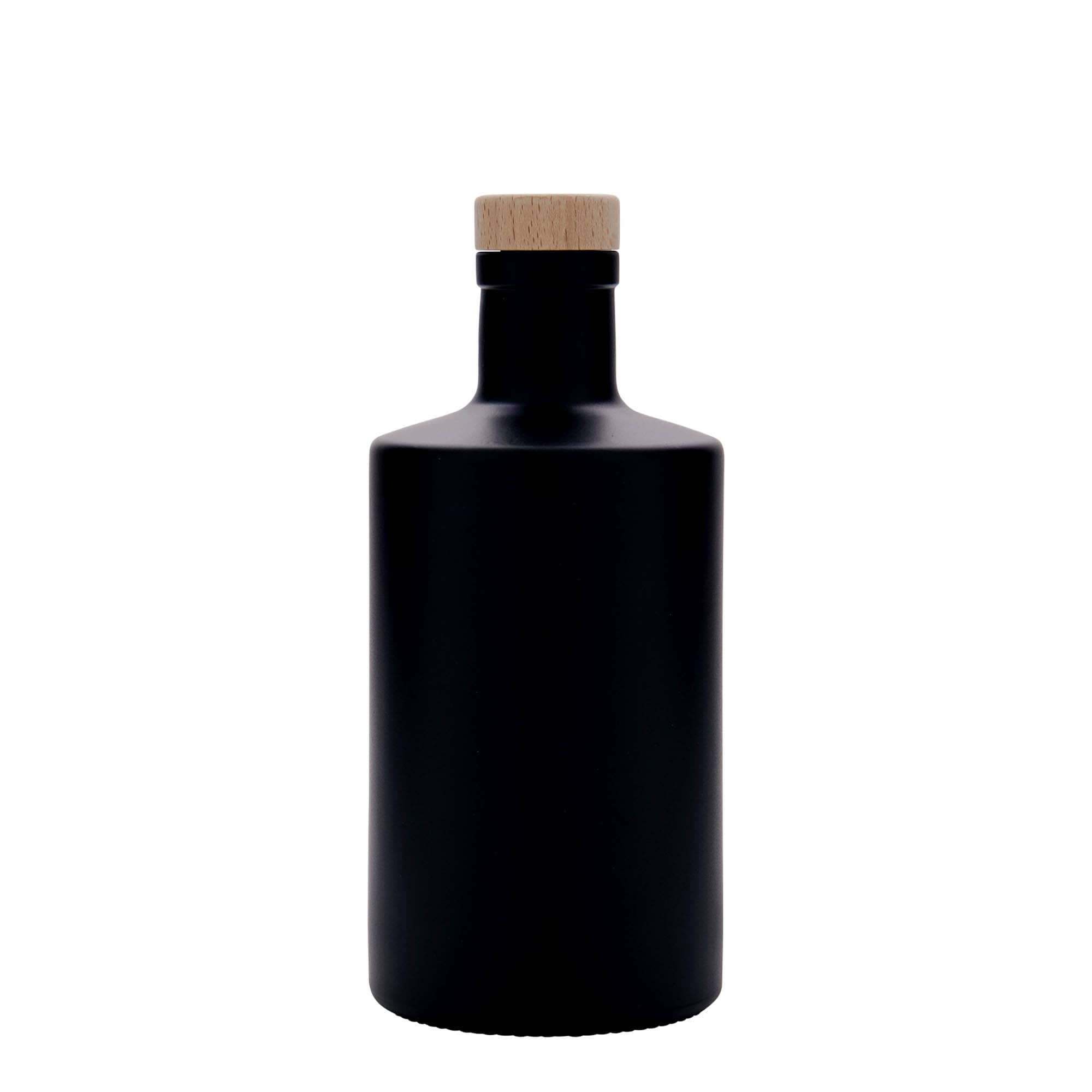 500 ml sklenená fľaša 'Caroline', čierna, hrdlo: korok