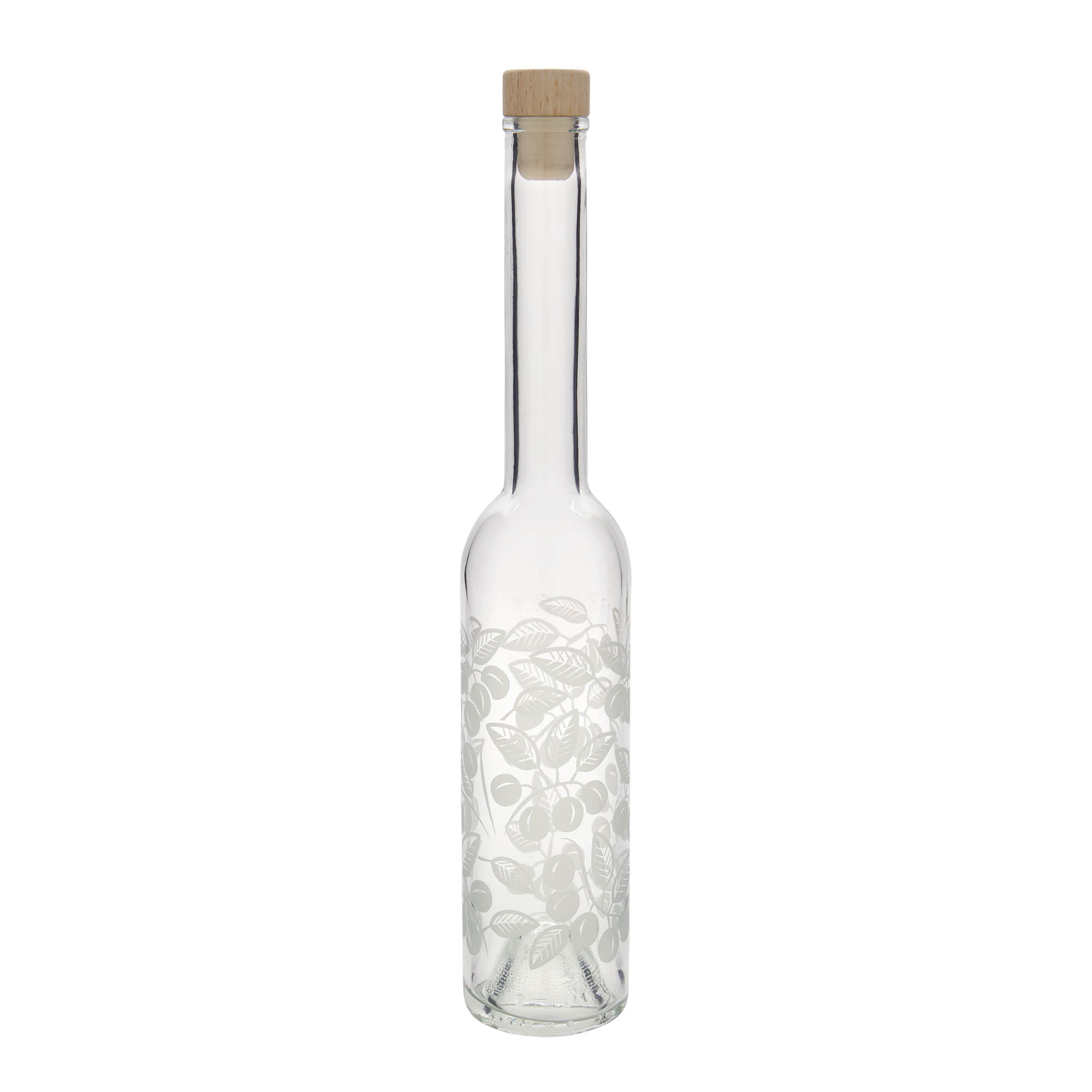 350 ml sklenená fľaša 'Opera', motív: mirabelky, hrdlo: korok