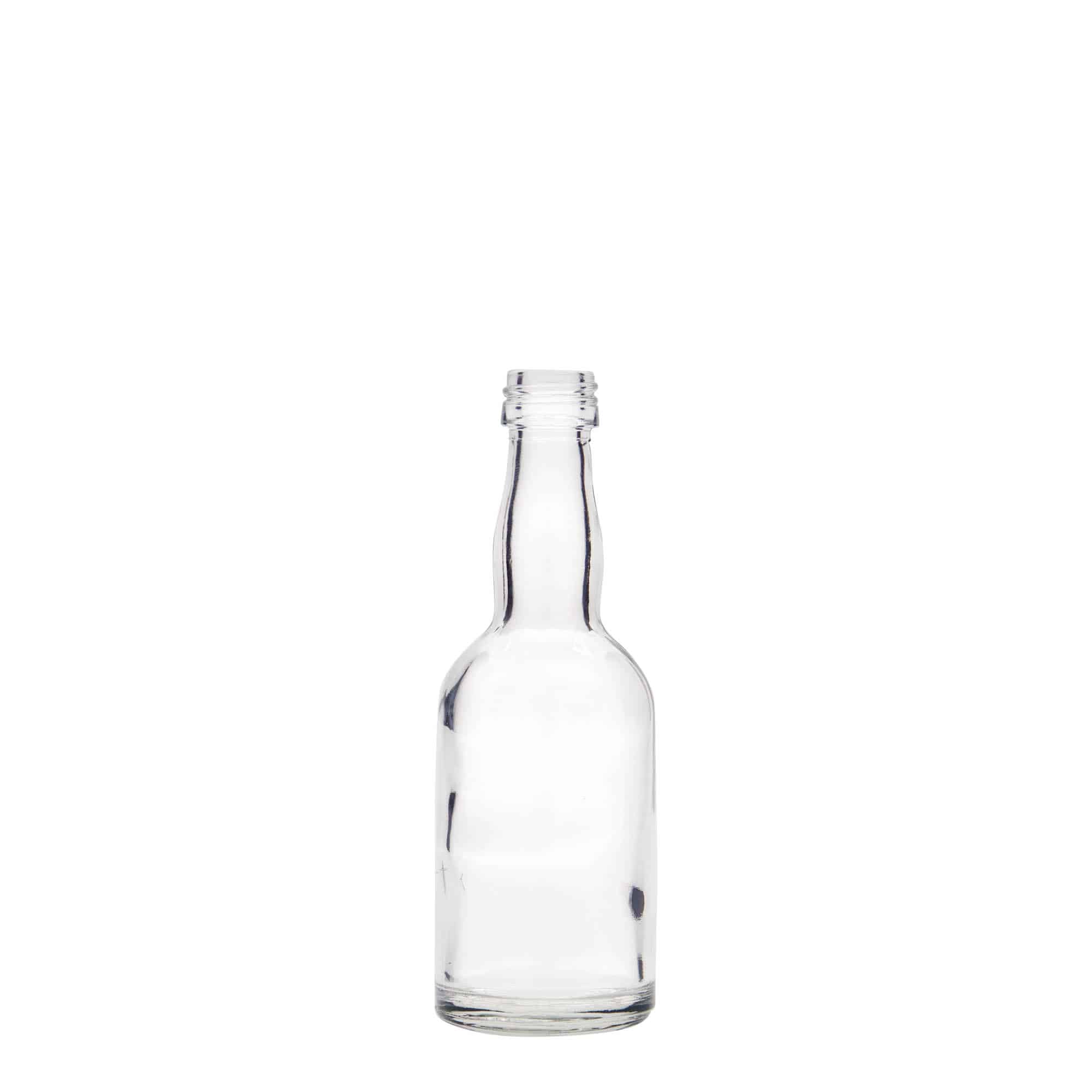 50 ml sklená fľaša „Proba“, hrdlo: PP 18