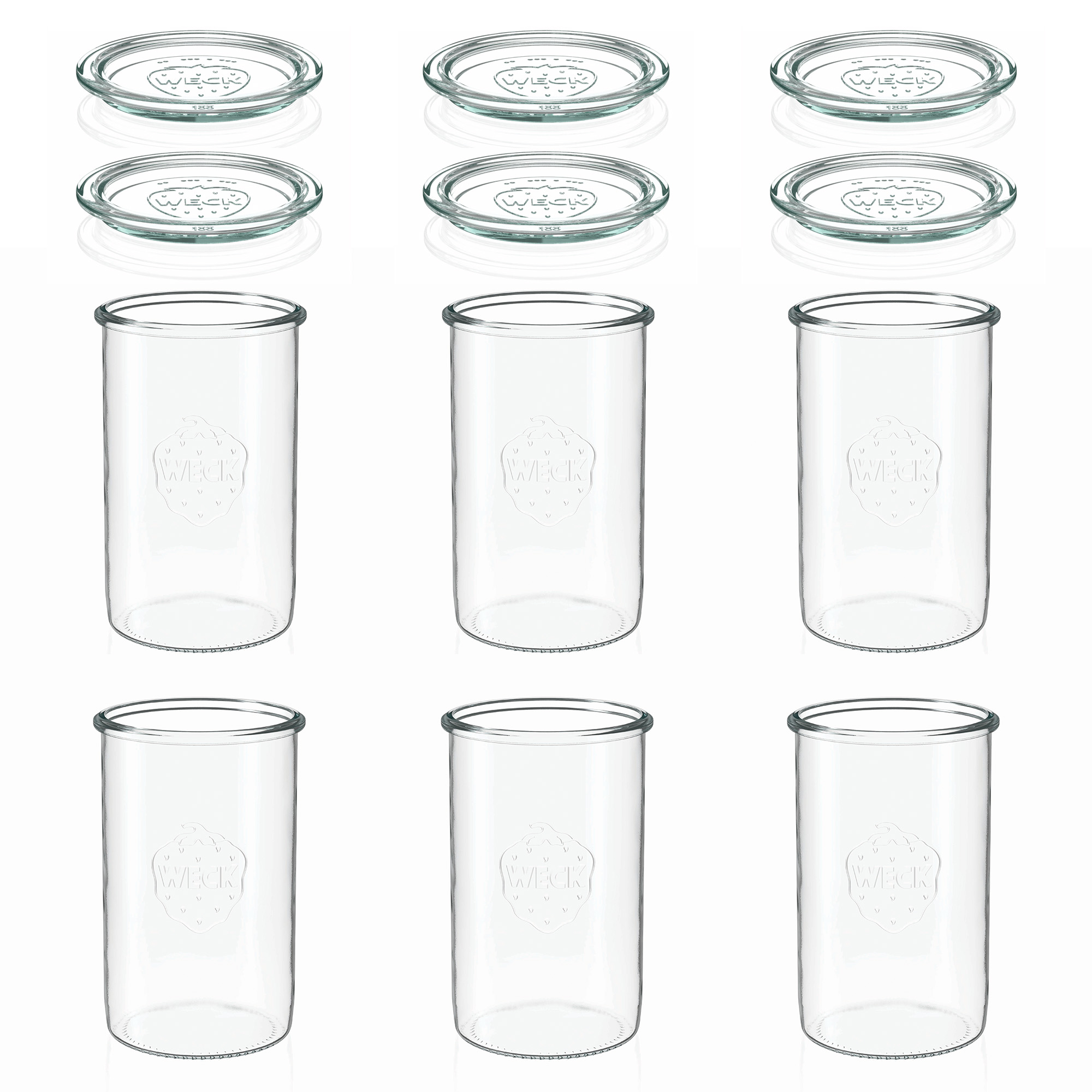 6x 1000 ml WECK-pohár typu Sturz so skleneným viečkom RR 100