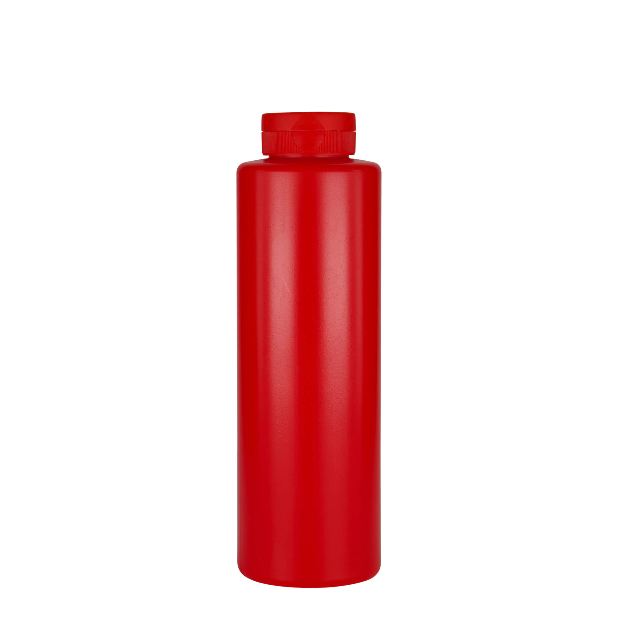 500 ml fľaša na omáčku, LDPE plast, červená, hrdlo: 38/400
