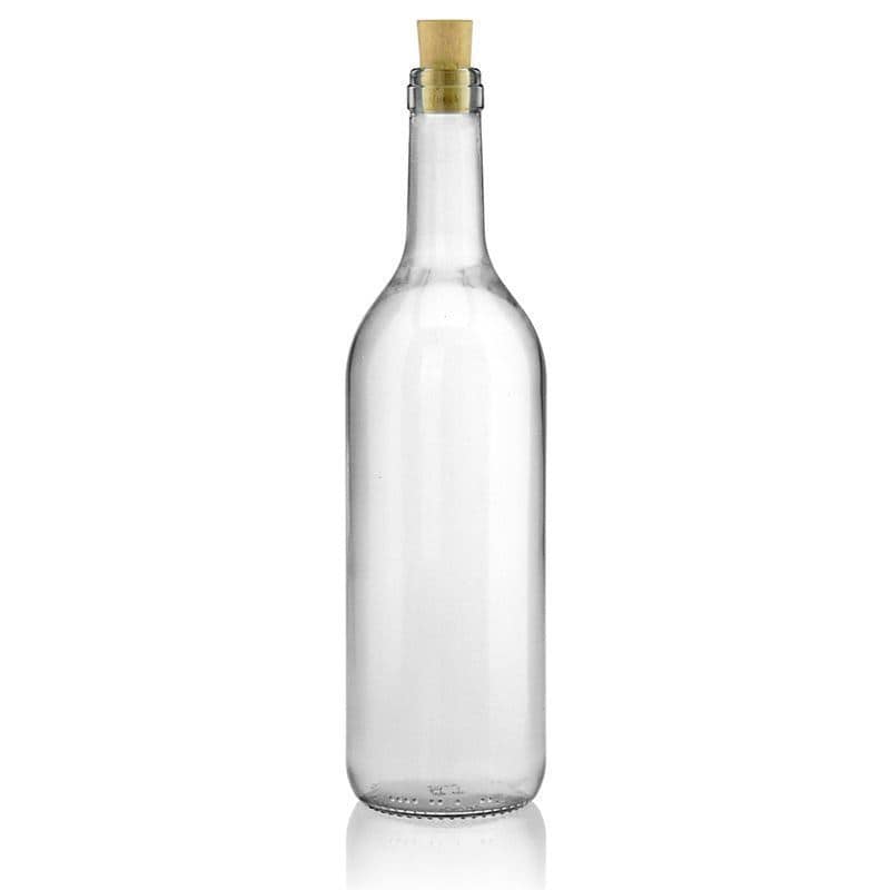 750 ml sklená fľaša „Bordeaux“, hrdlo: korok 750 ml sklená fľaša „Bordeaux“, hrdlo: korok