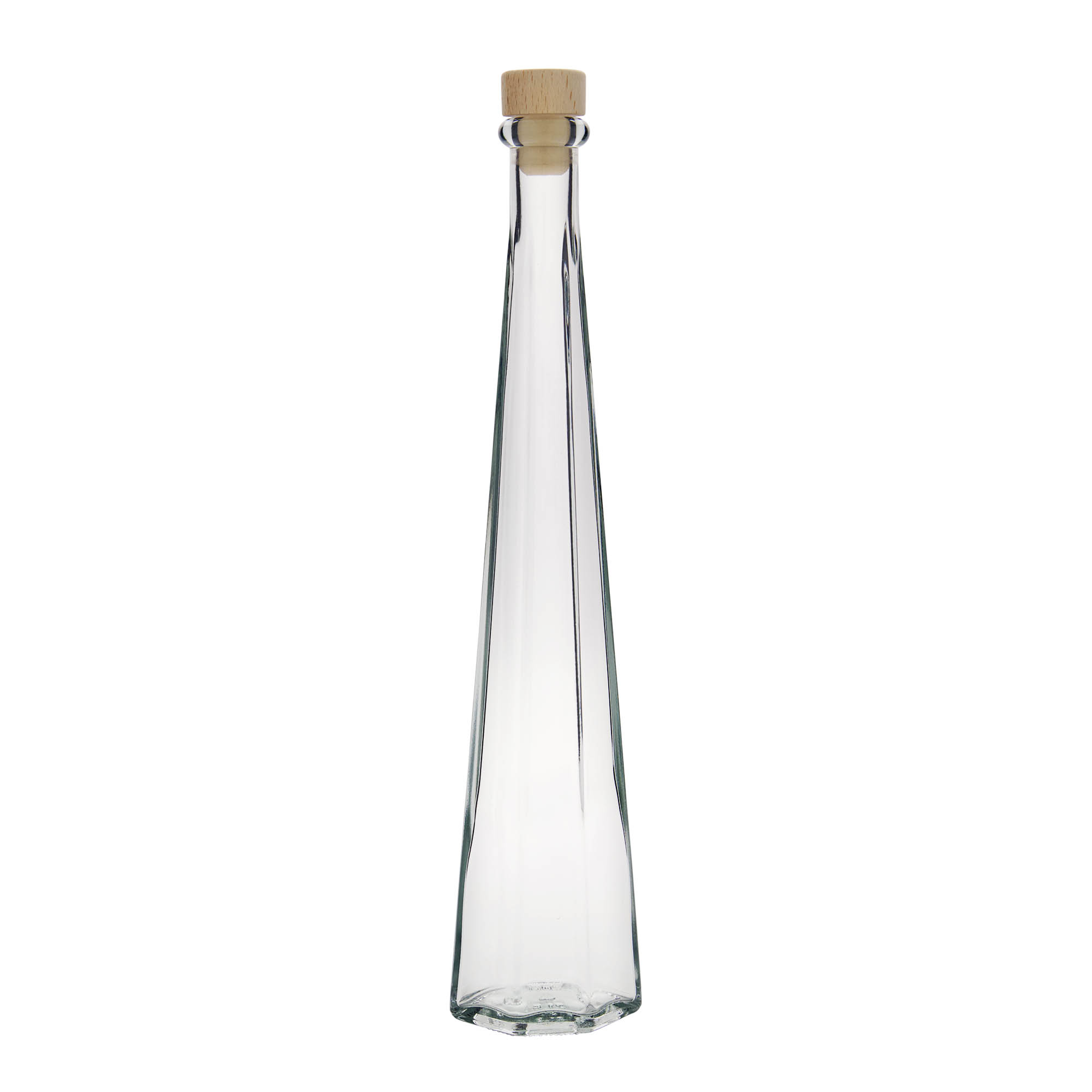 200 ml sklenená fľaša 'Dama Sexta', šesťuholníková, hrdlo: korok