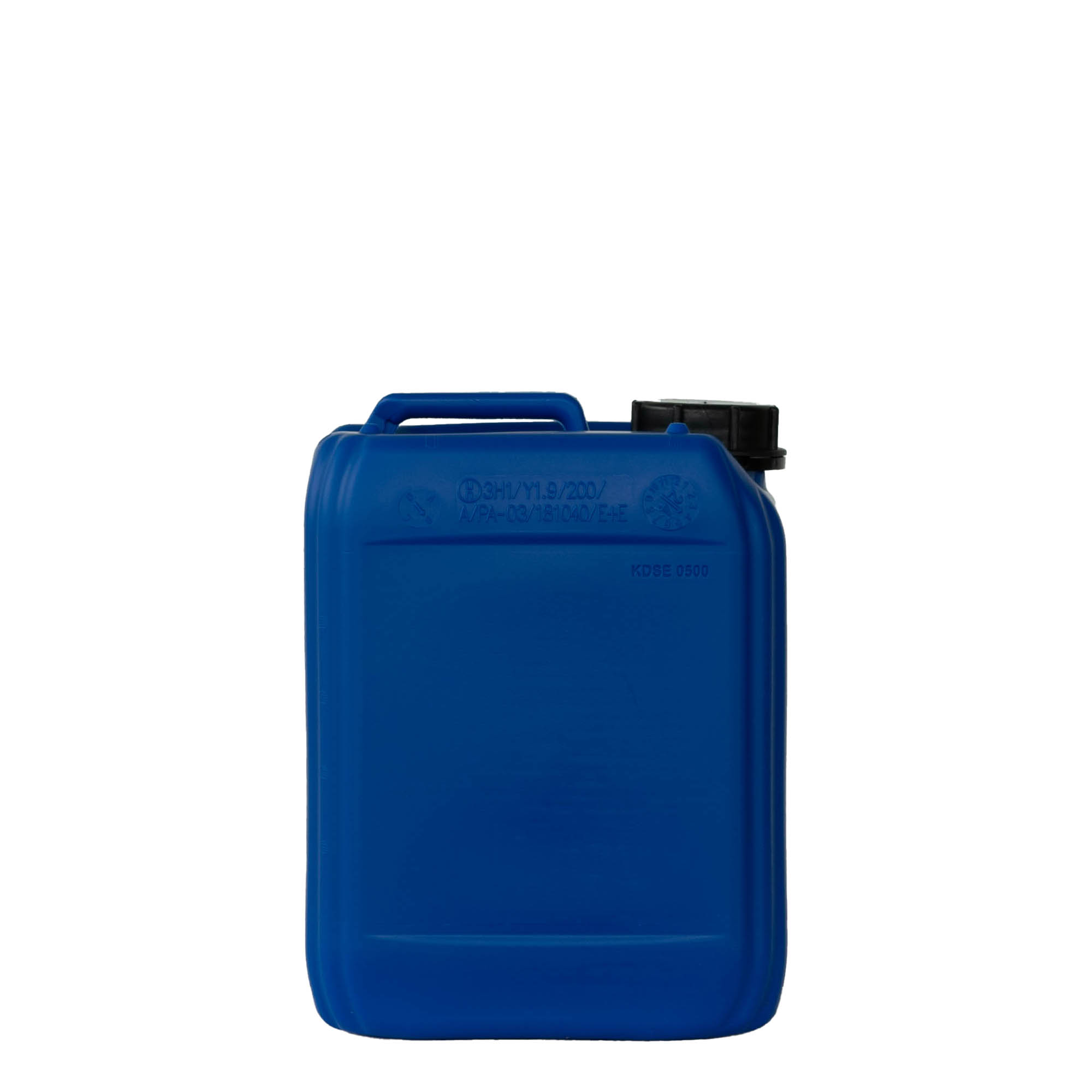 5 l kanister, obdĺžnikový, HDPE plast, modrý, hrdlo: ND 55