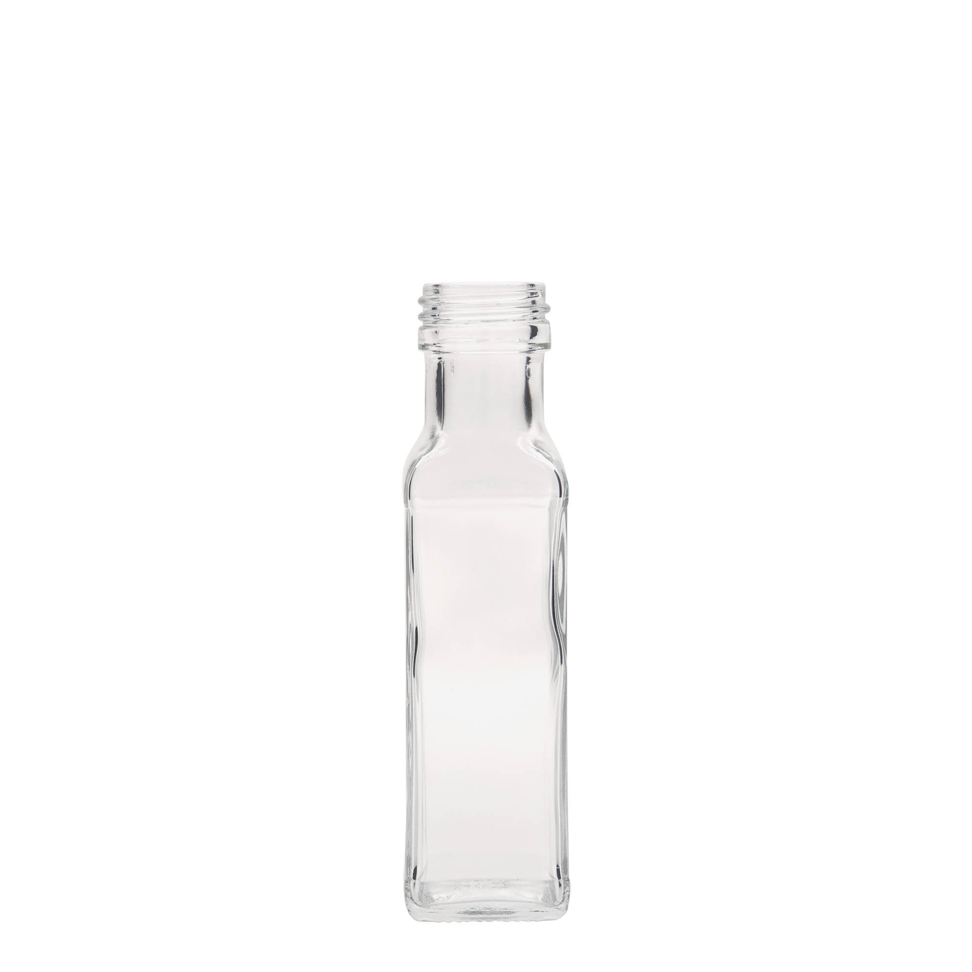 100 ml sklenená fľaša 'Marasca', štvorcová, hrdlo: PP 31,5