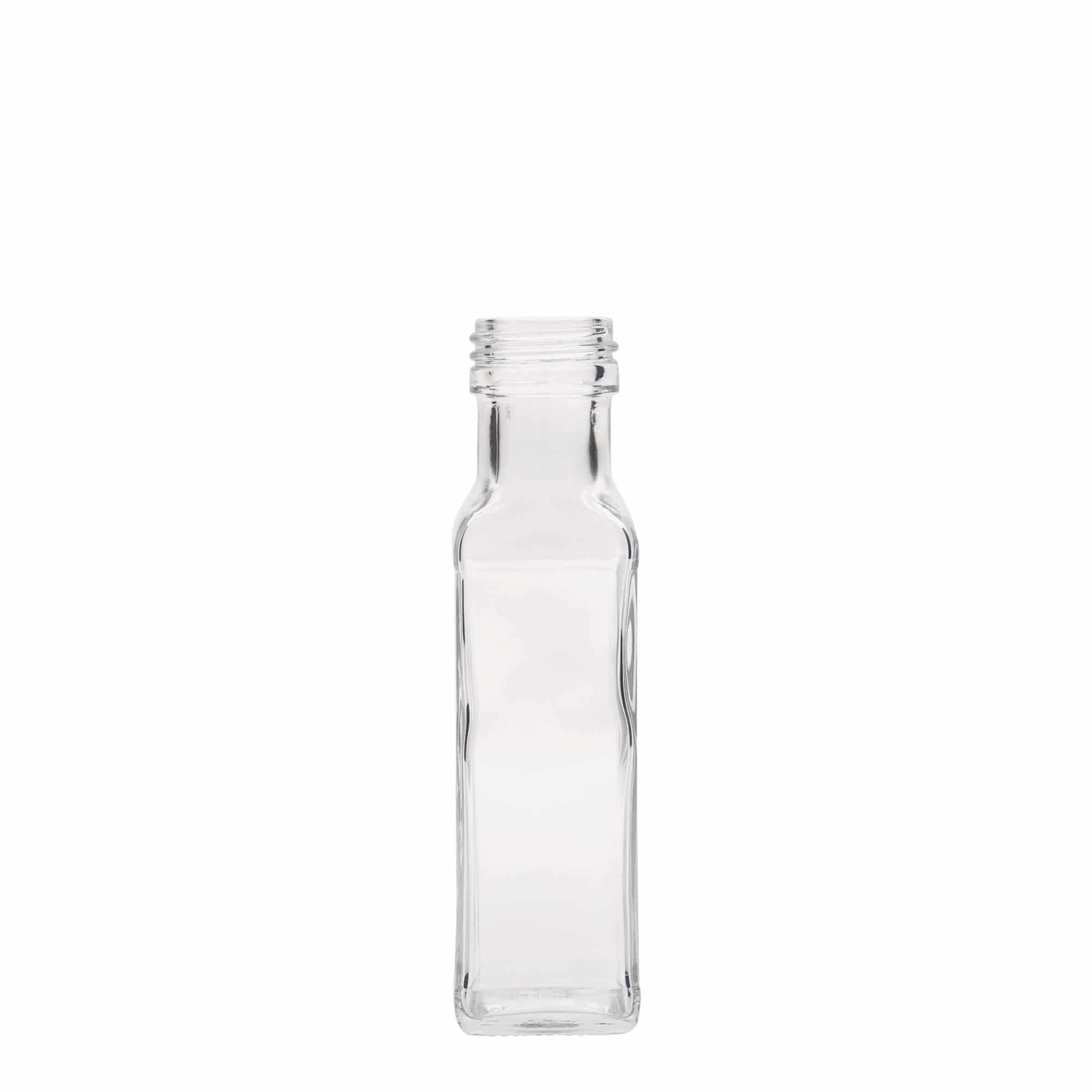100 ml sklenená fľaša 'Marasca', štvorcová, hrdlo: PP 31,5