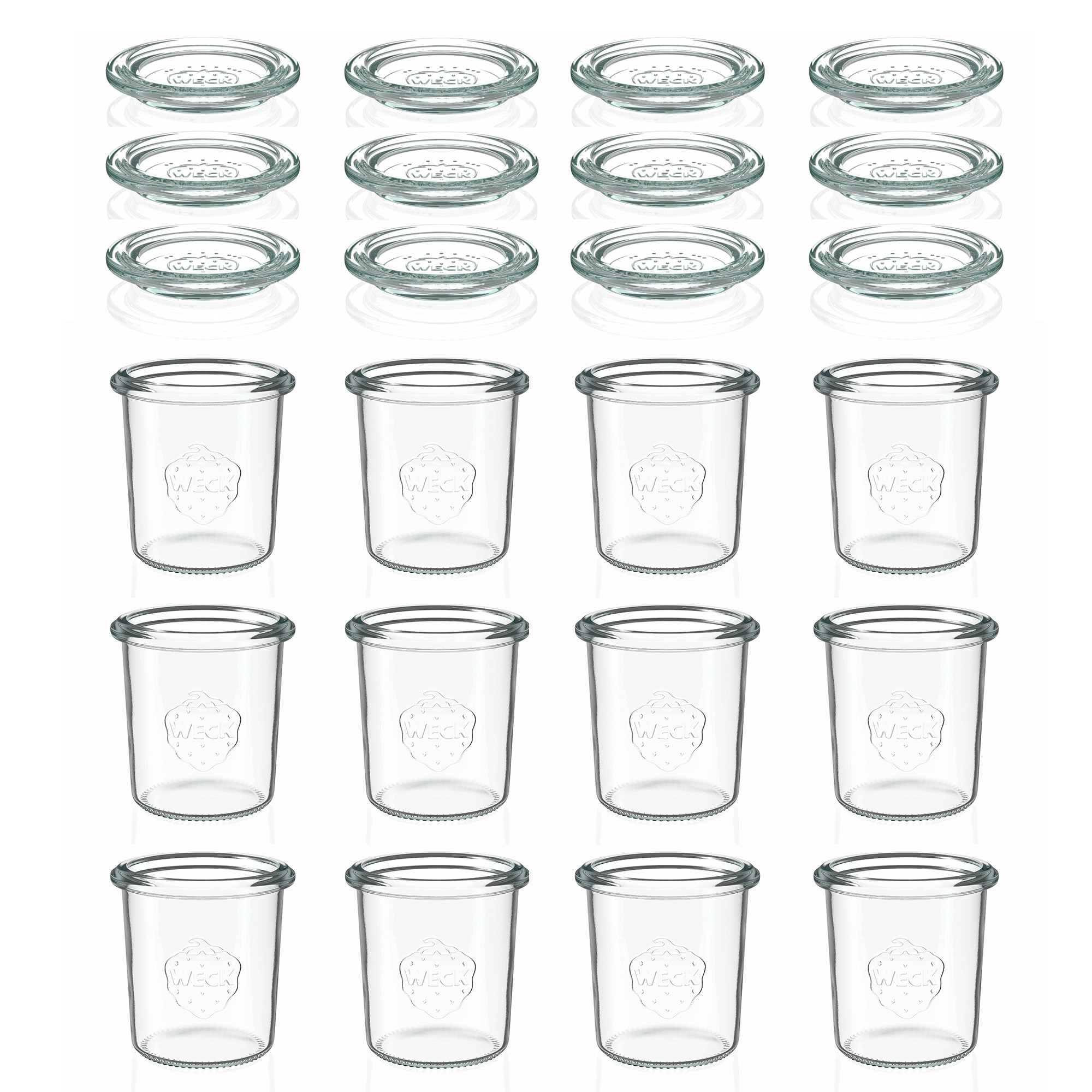 12x 160 ml WECK-pohár typu Sturz so skleneným viečkom RR 60