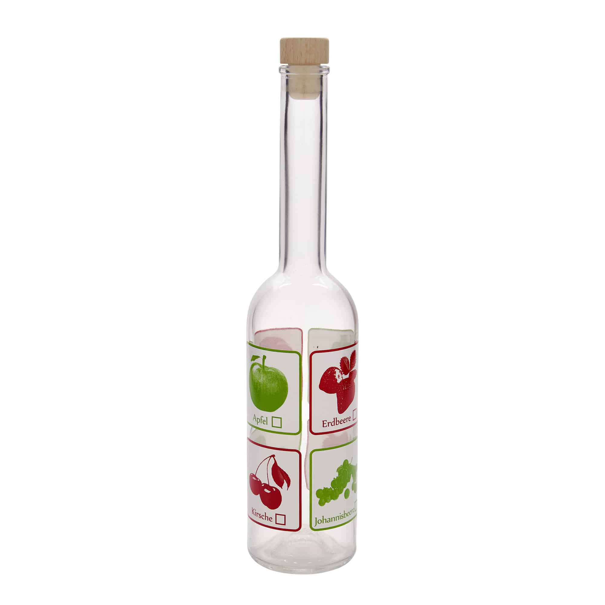 500 ml sklenená fľaša 'Opera', motív: Ovocie, hrdlo: Korek