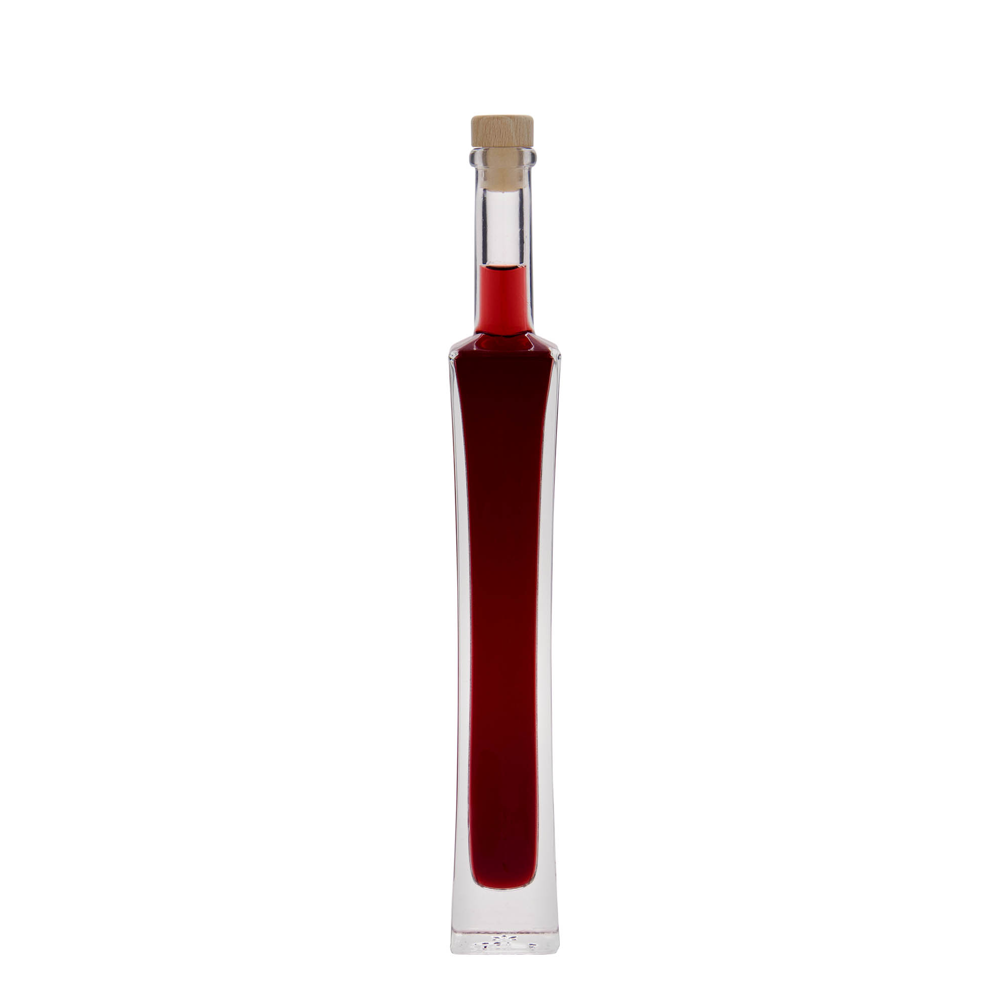 100 ml sklenená fľaša 'Koko', štvorcová, hrdlo: korok