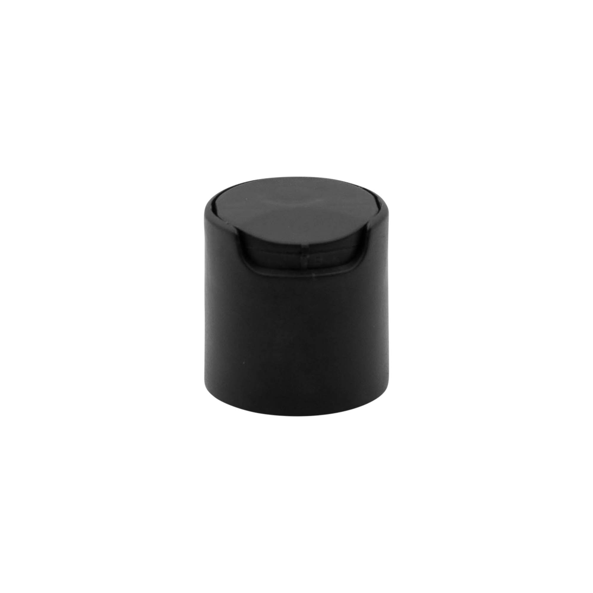 Zátka so závitom Disc Top, plast PP, čierna, pre hrdlo: 24/410