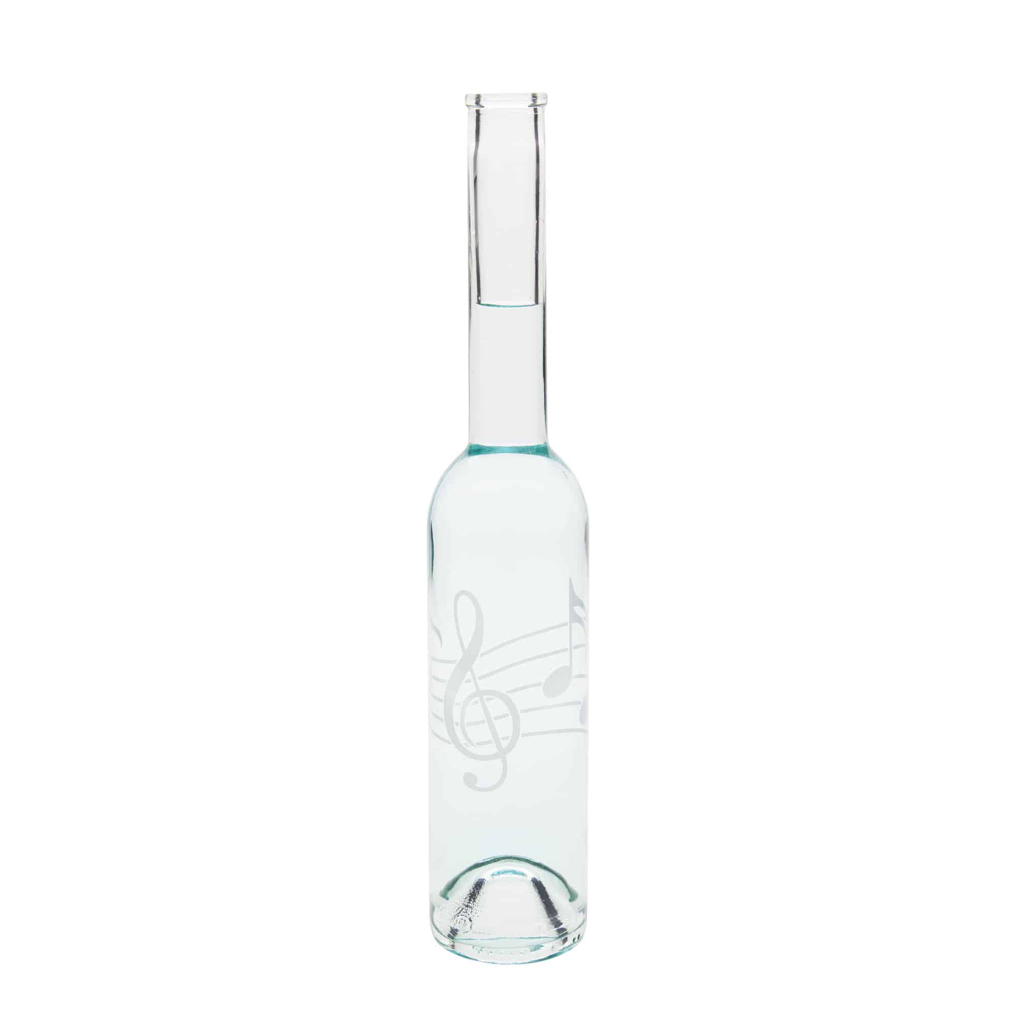 350 ml sklenená fľaša 'Opera', motív: noty, uzáver: korok