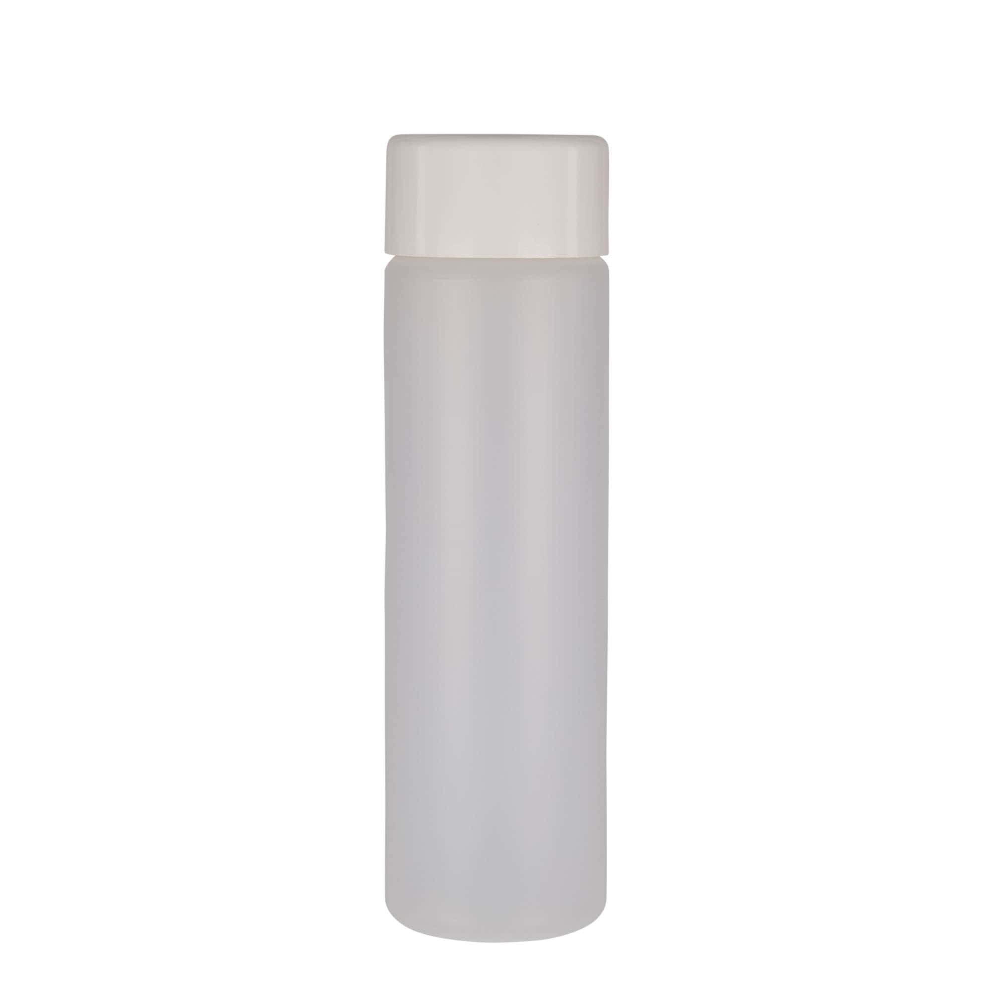 500 ml okrúhla fľaša, PE plast, prírodná farba, hrdlo: skrutkovací uzáver
