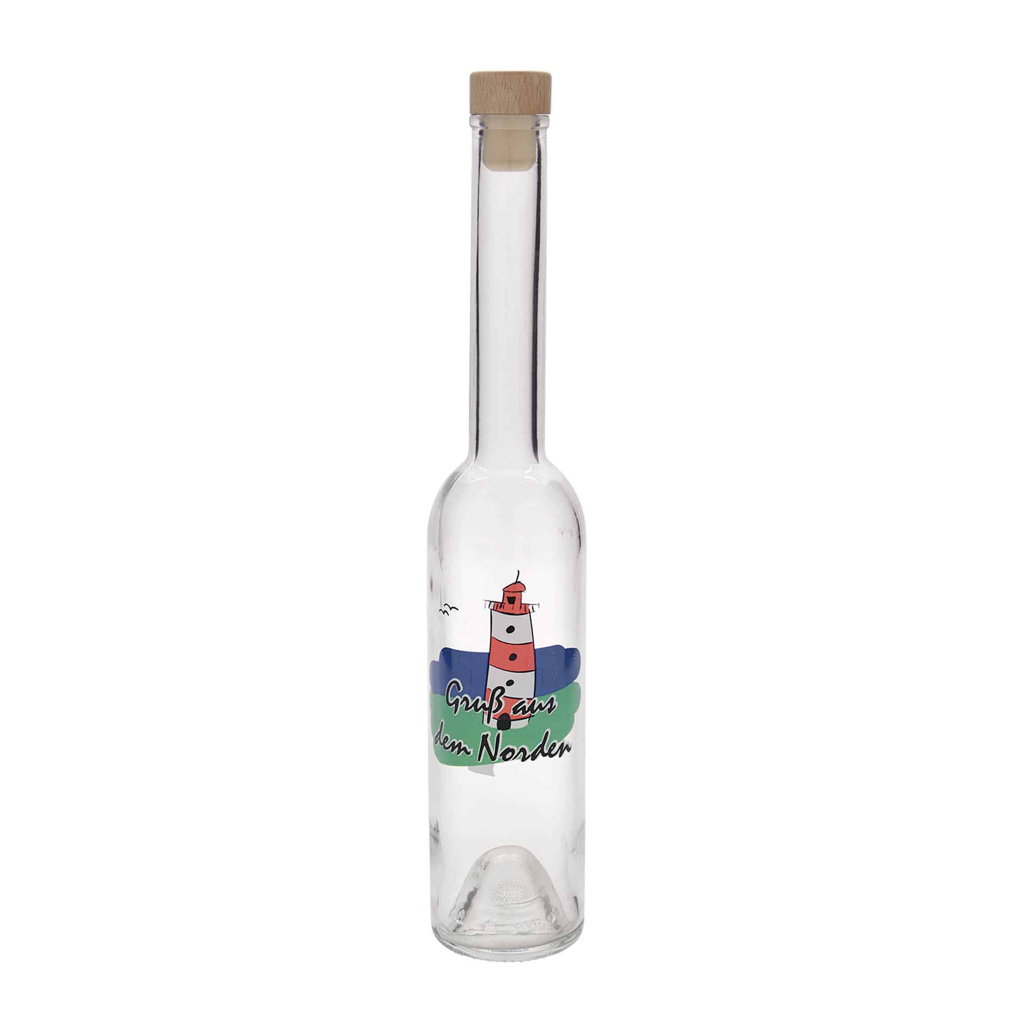 350 ml sklená fľaša „Opera“, motív: sever, hrdlo: korok