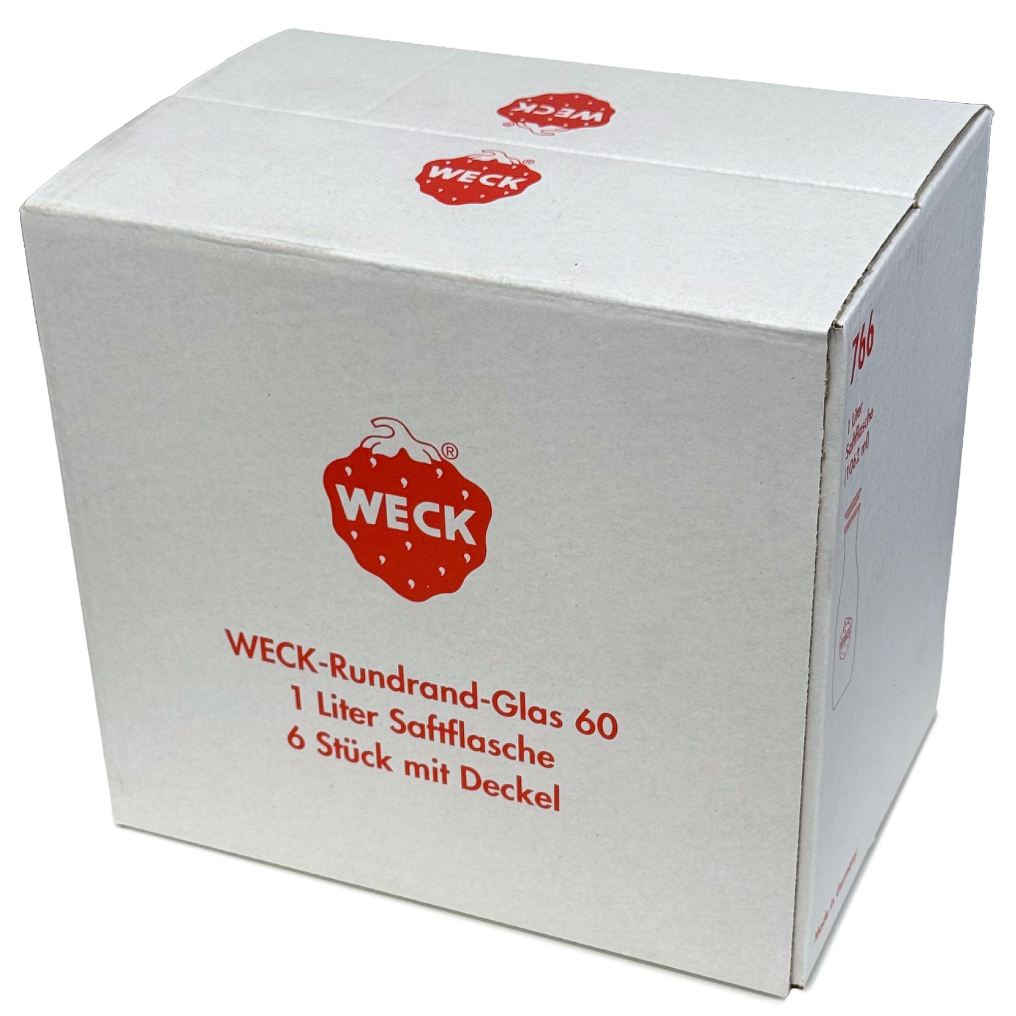 6x 1000 ml WECK-džbán na šťavu so skleneným viečkom RR 60