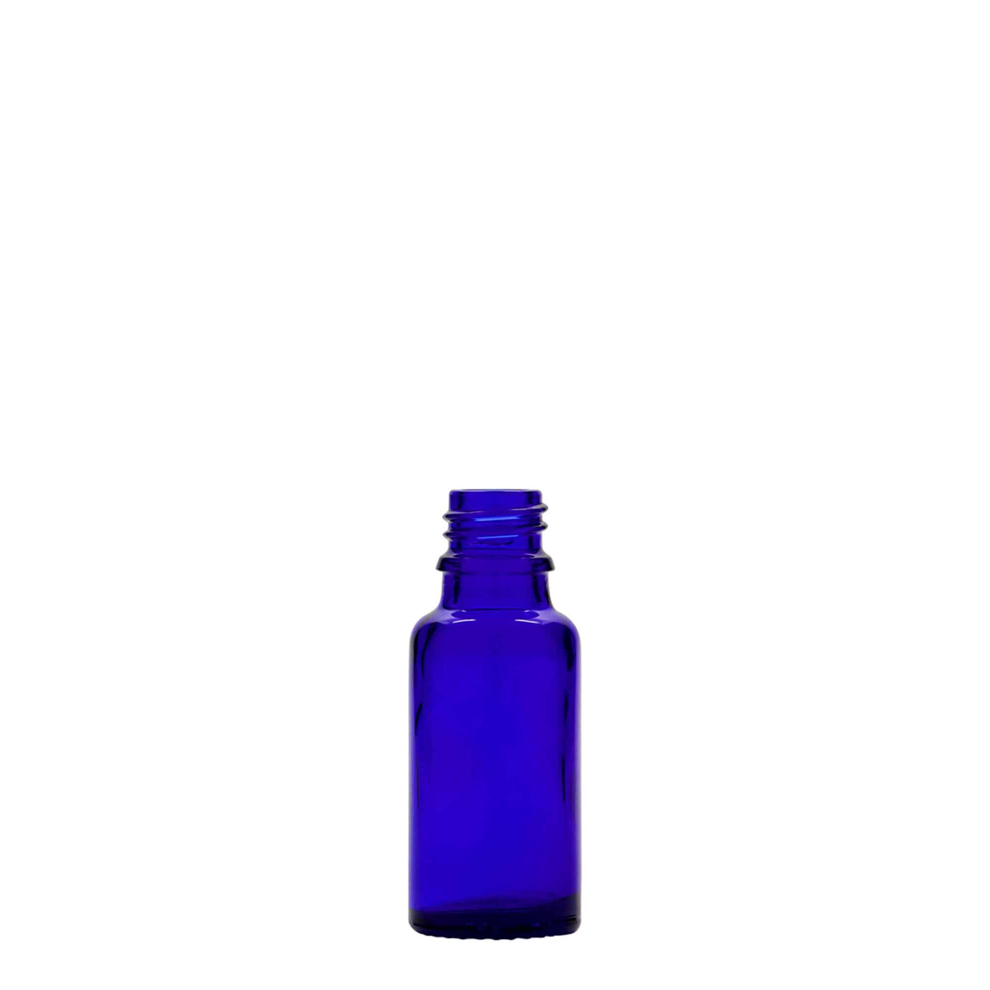 20 ml liekovka, sklená, kráľovská modrá farba, hrdlo: DIN 18 20 ml liekovka, sklená, kráľovská modrá farba, hrdlo: DIN 18