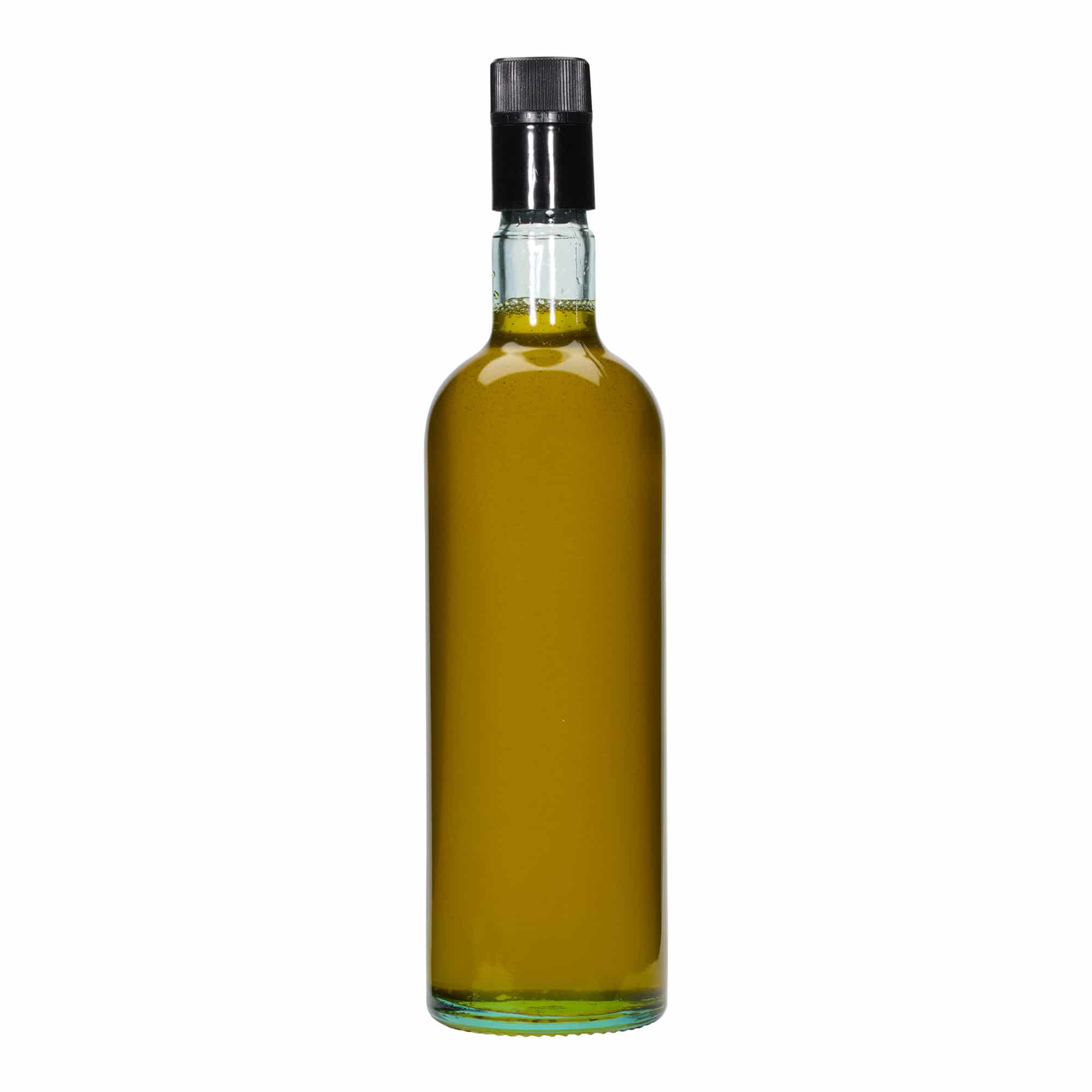 750 ml fľaša na ocot/olej „Willy New“, sklená, lichtzelená farba, hrdlo: DOP