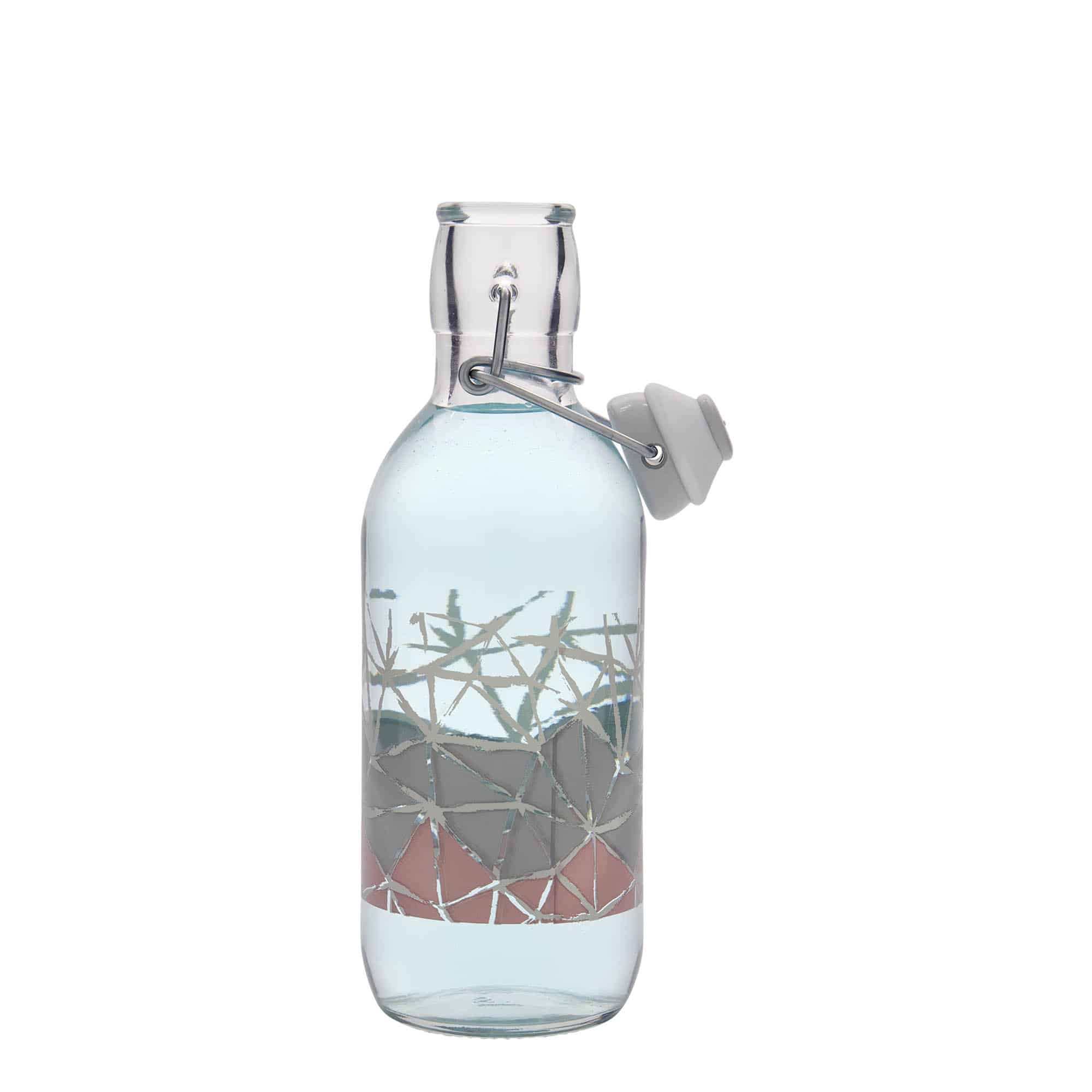 500 ml sklená fľaša „Emilia“, motív: Manolibera ružová farba, hrdlo: strmeňový uzáver 500 ml sklená fľaša „Emilia“, motív: Manolibera ružová farba, hrdlo: strmeňový uzáver