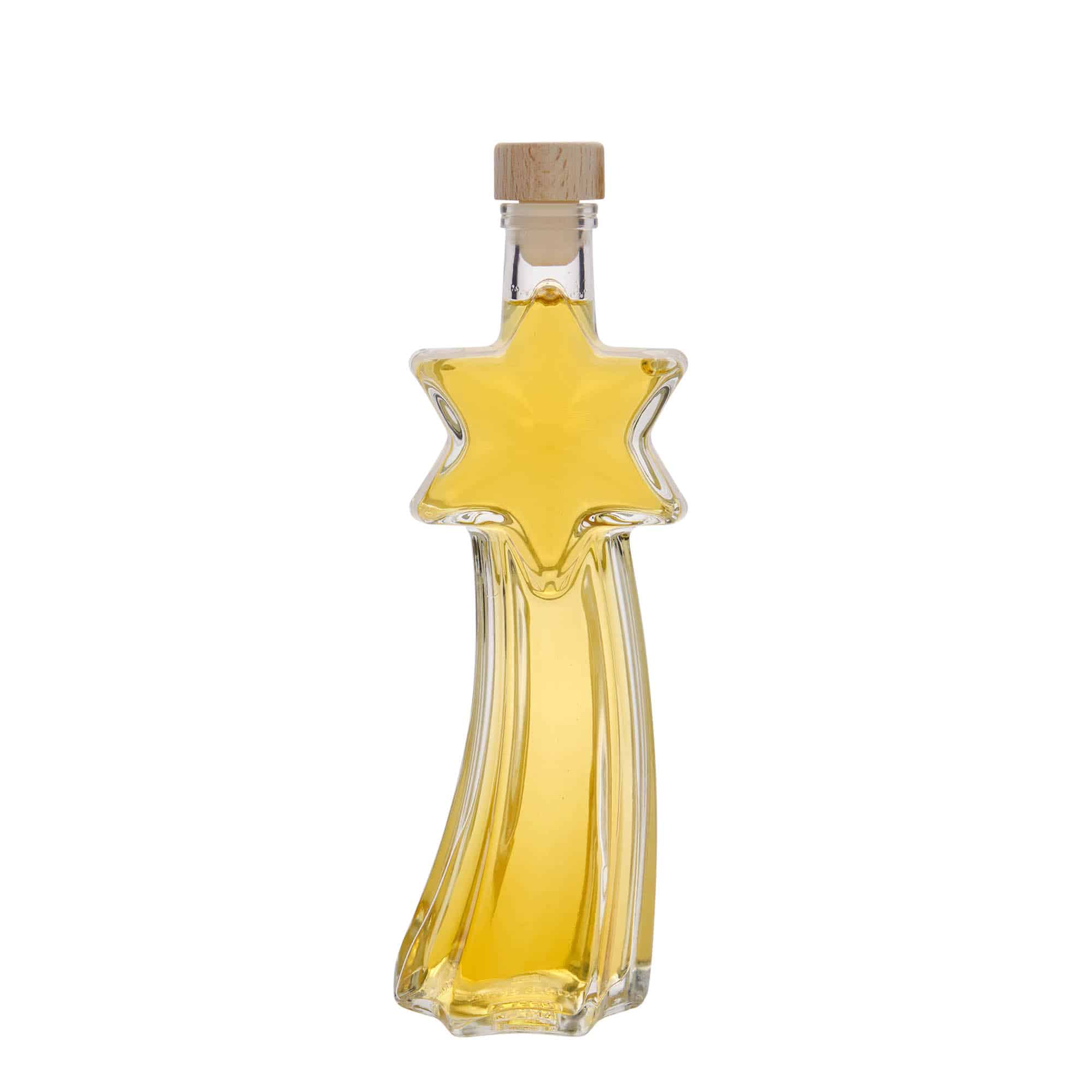 200 ml sklená fľaša „Padajúca hviezda“, hrdlo: korok