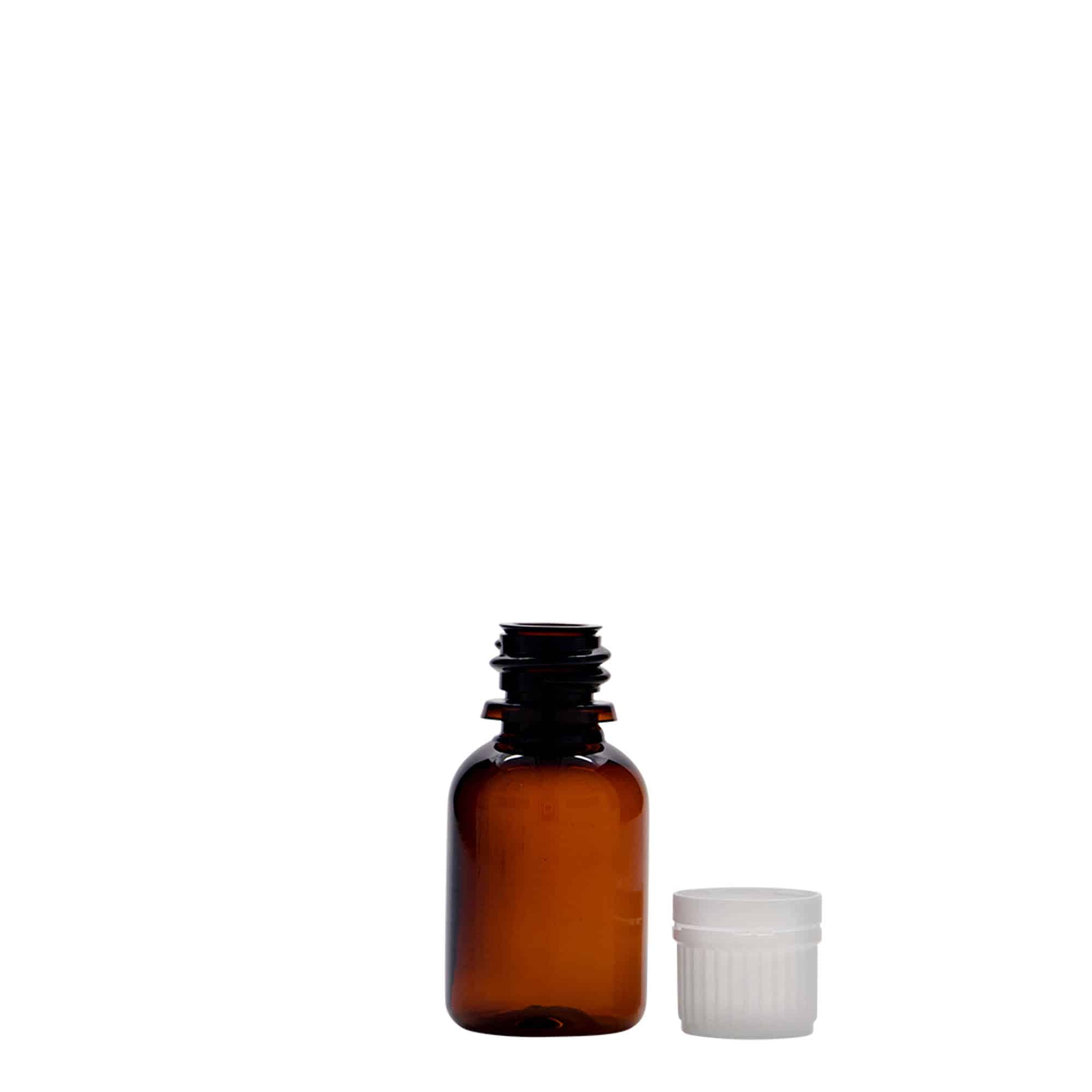 20 ml PET liekovka „Easy Living“, hnedá farba, plast, hrdlo: DIN 18