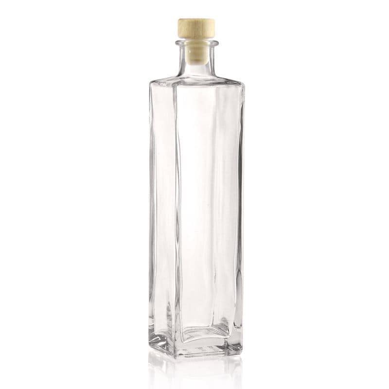 500 ml sklená fľaša „Rafaello“, štvorcová, hrdlo: korok