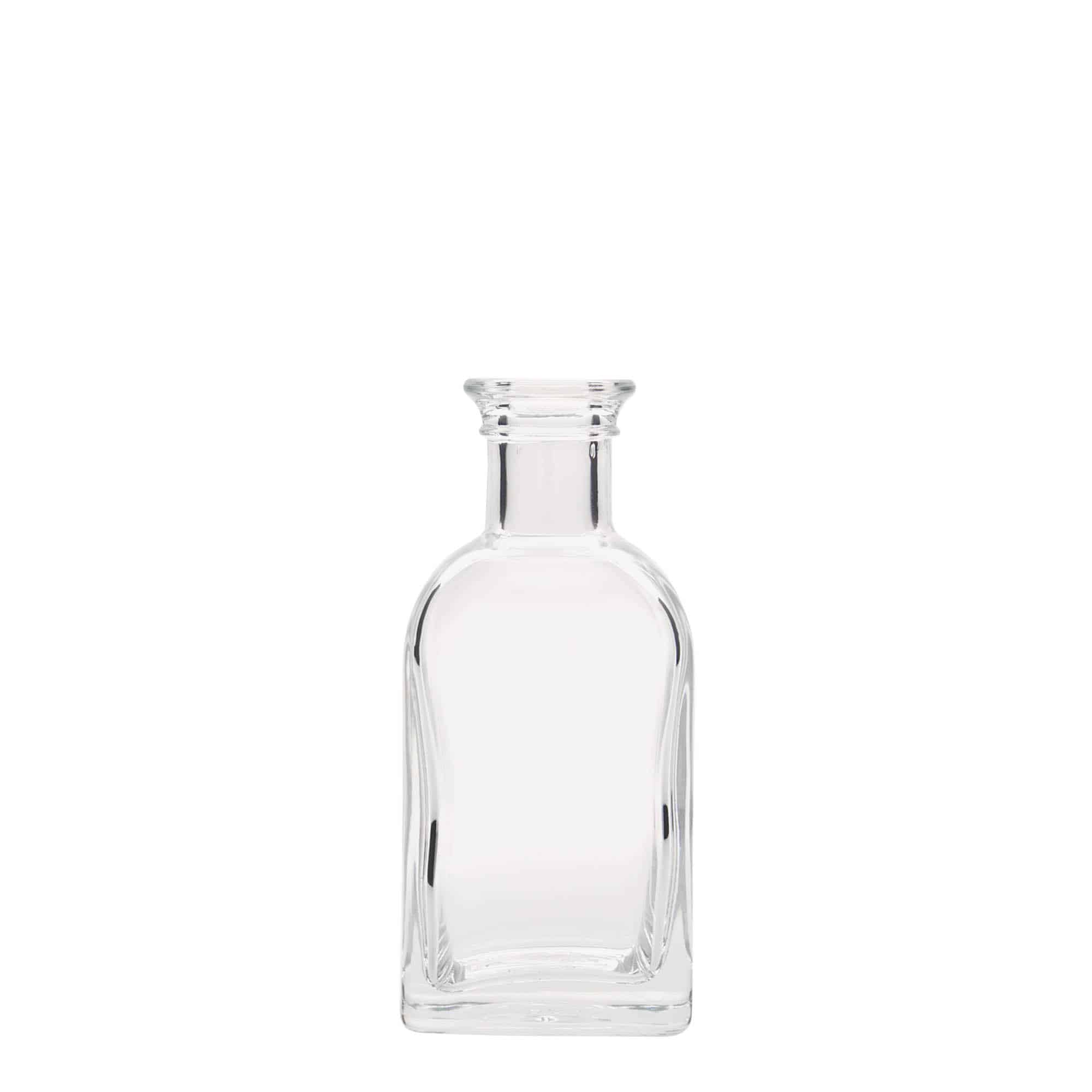 100 ml sklená fľaša lekárnik Carré, štvorcová, hrdlo: korok 100 ml sklená fľaša lekárnik Carré, štvorcová, hrdlo: korok