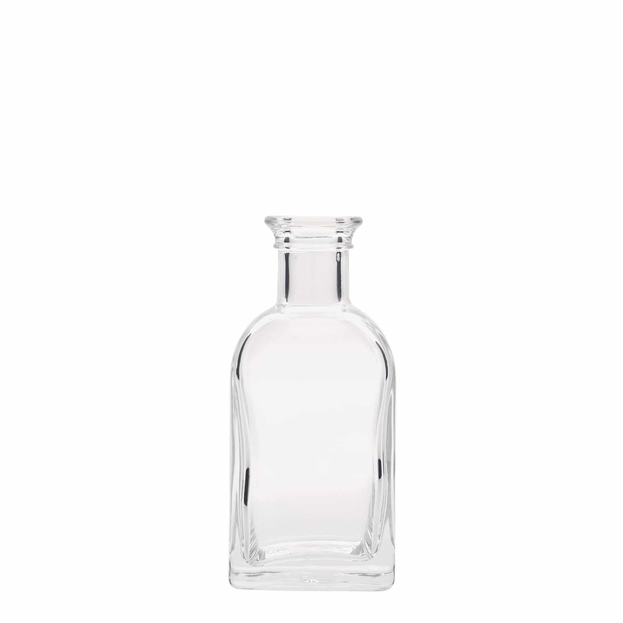 100 ml sklenená fľaša Apotheker Carré, štvorcová, hrdlo: korok