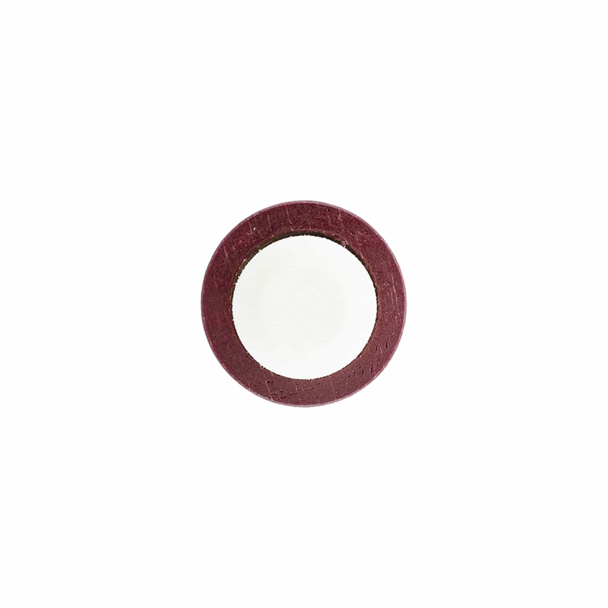 Rukoväťový korkový uzáver 19 mm, drevo/plast, bordová, na ústie: korkový uzáver