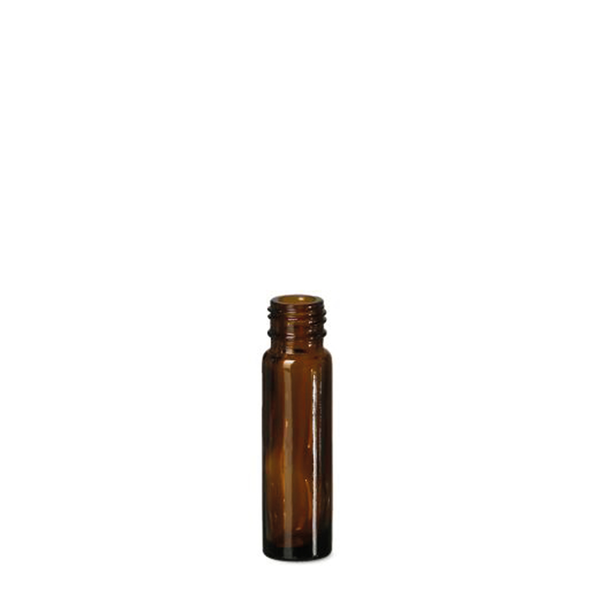 10 ml roll-on fľaša, sklo, hnedá, hrdlo: skrutkovací uzáver