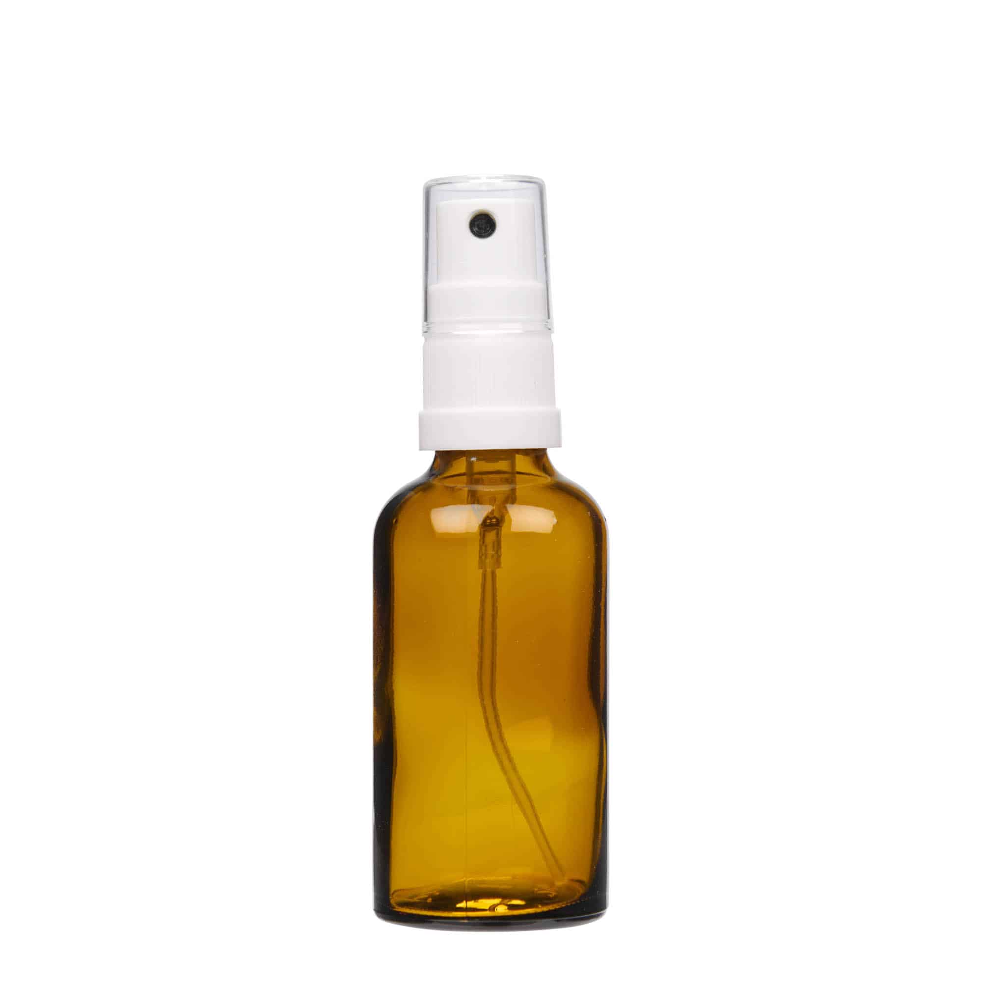 50 ml liekovka s rozprašovačom, sklená, hnedá farba, hrdlo: DIN 18 50 ml liekovka s rozprašovačom, sklená, hnedá farba, hrdlo: DIN 18