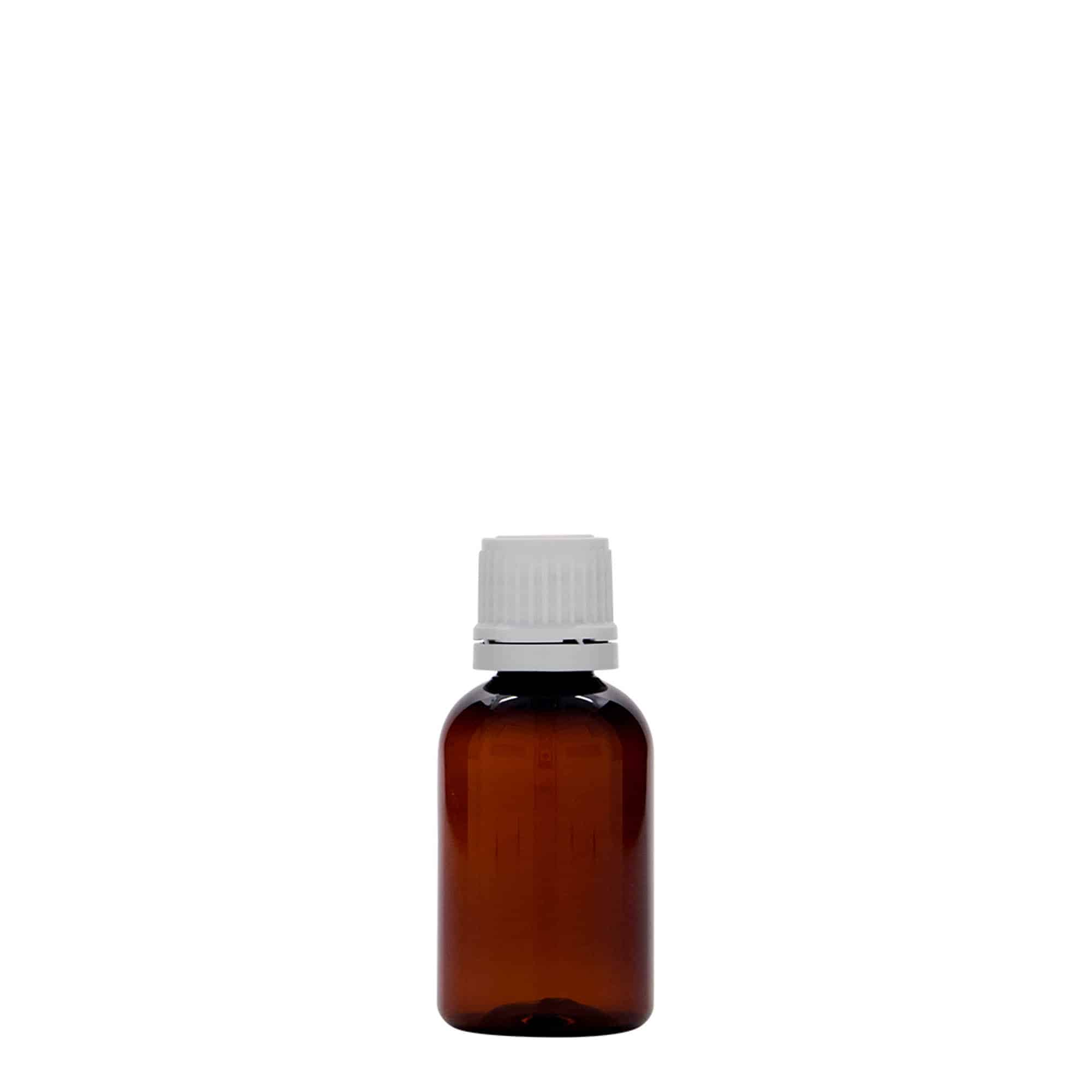 30 ml PET liekovka „Easy Living“, hnedá farba, plast, hrdlo: DIN 18