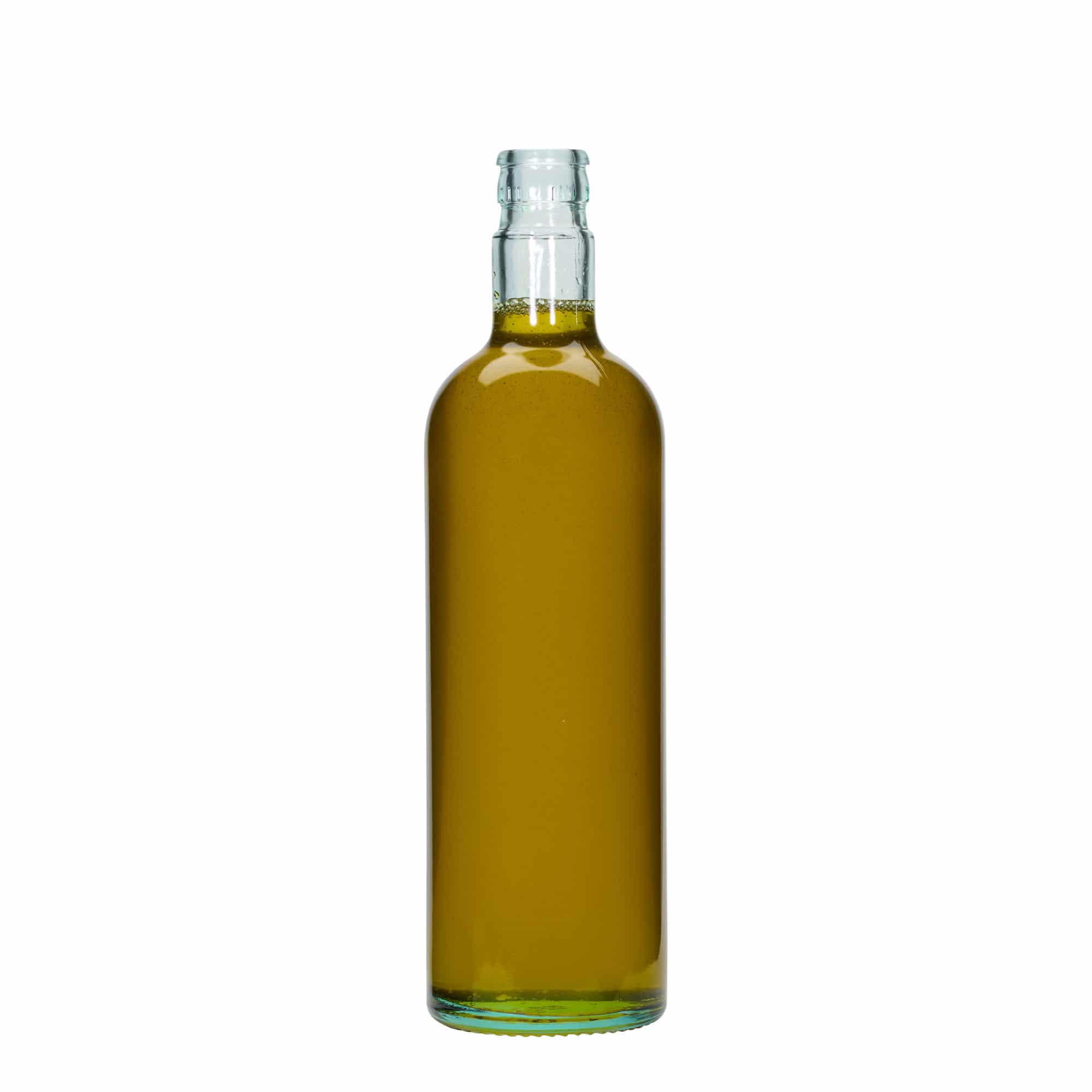 750 ml fľaša na ocot/olej „Willy New“, sklená, lichtzelená farba, hrdlo: DOP