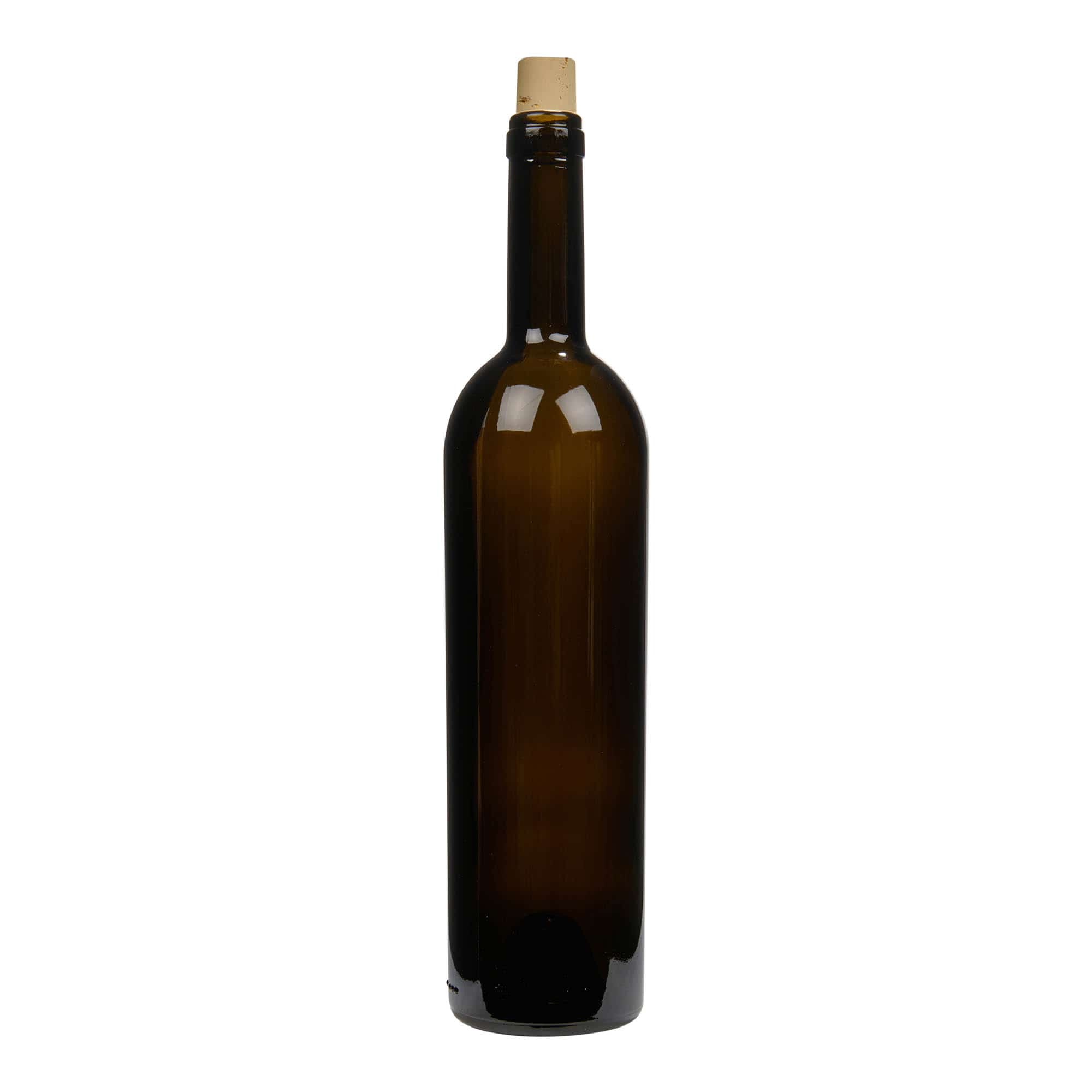 750 ml vínová fľaša „Liberty“, antická zelená farba, hrdlo: korok