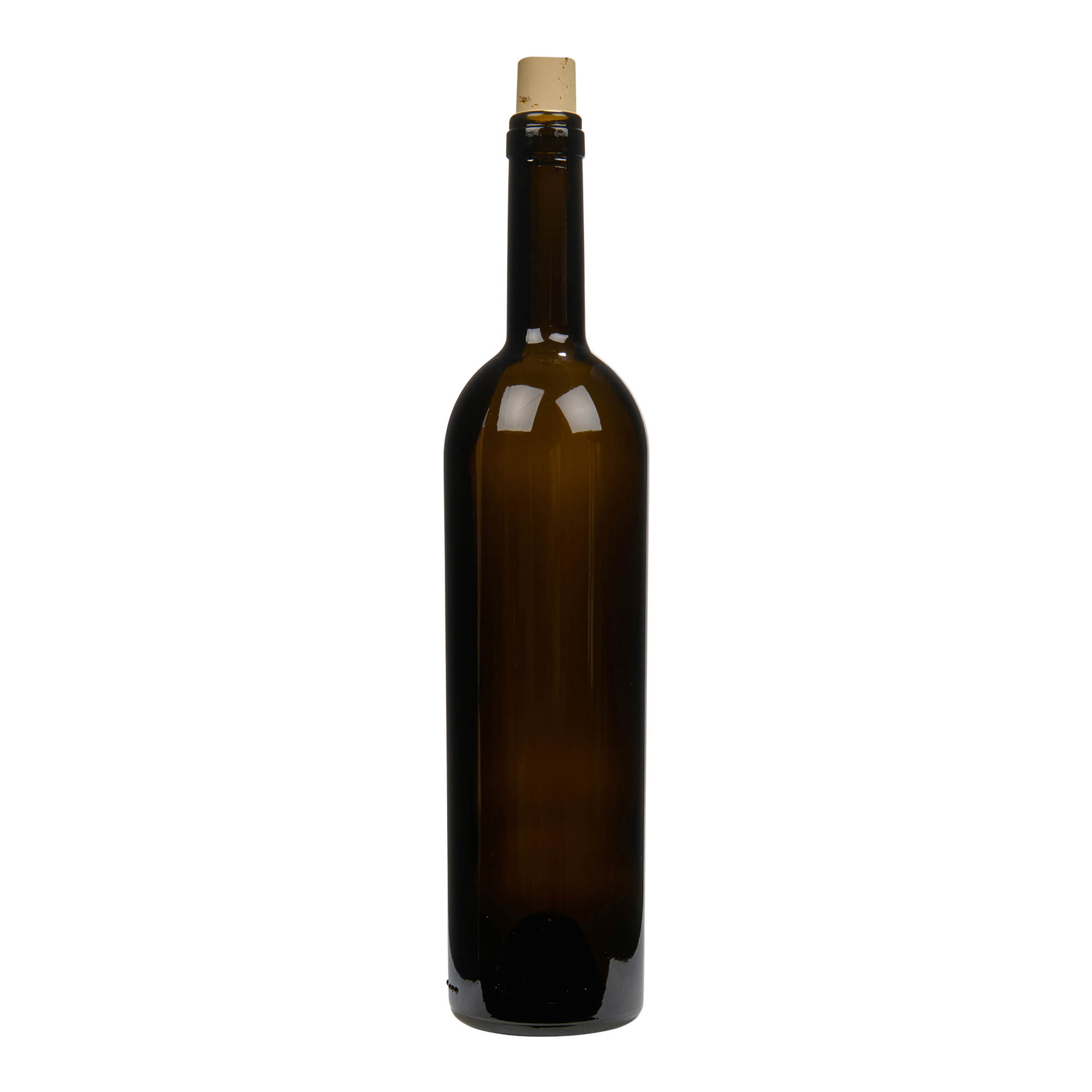 750 ml fľaša na víno 'Liberty', antikzelená, hrdlo: korok