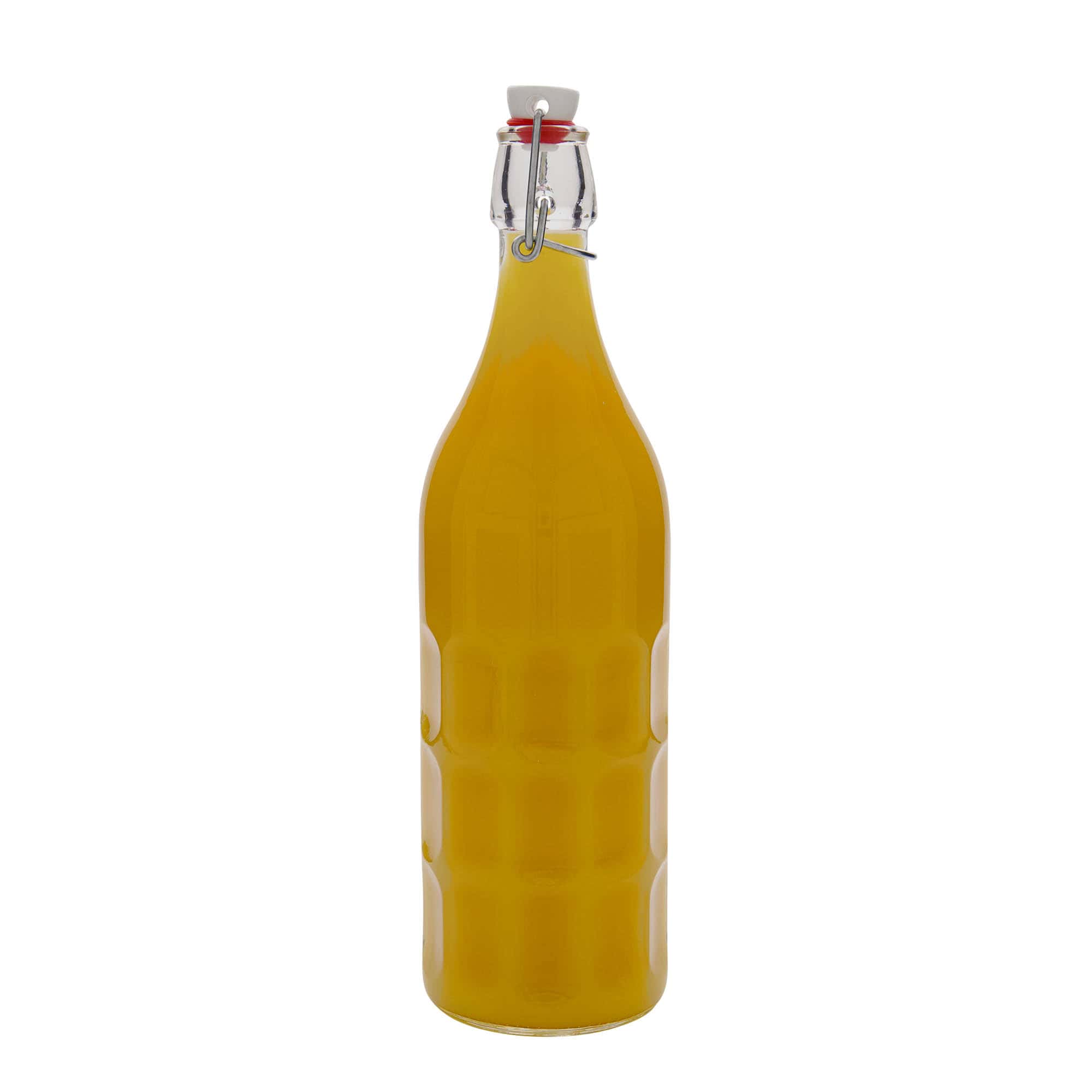 1 000 ml sklenená fľaša Moresca, hrdlo: uzáver s pántom 1 000 ml sklenená fľaša Moresca, hrdlo: uzáver s pántom