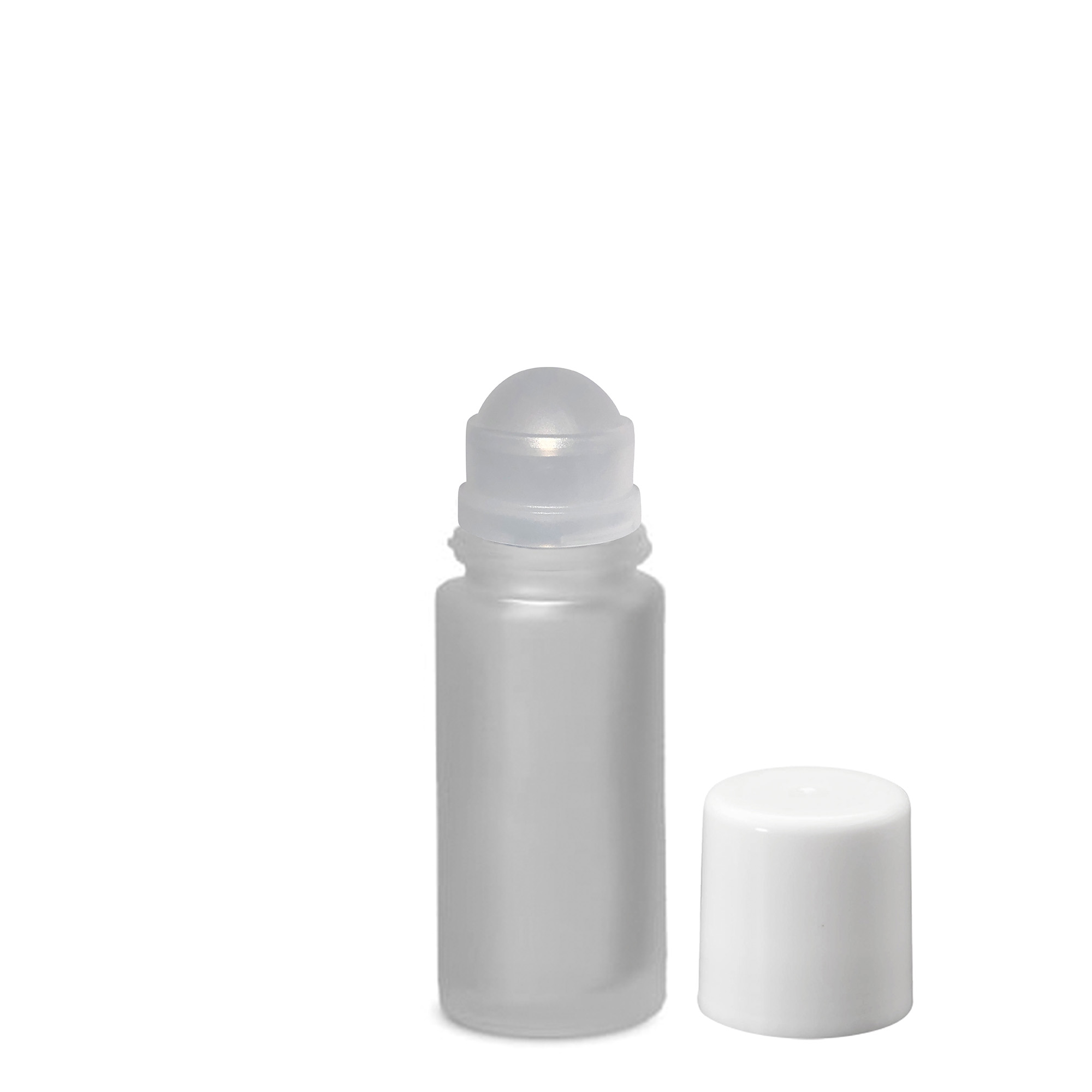 50 ml roll-on fľaša, sklo, matná, hrdlo: závitové uzáver
