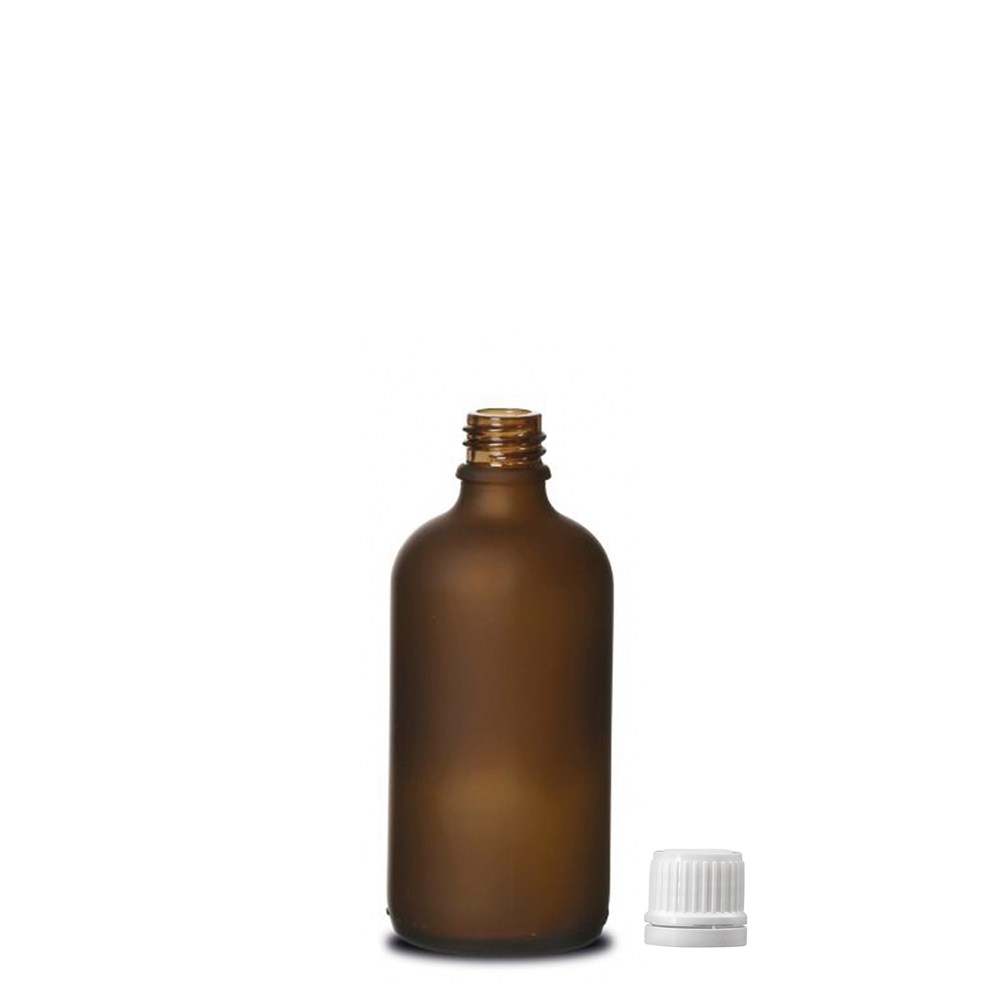 100 ml lekárska fľaša, sklo, hnedé matné, hrdlo: DIN 18