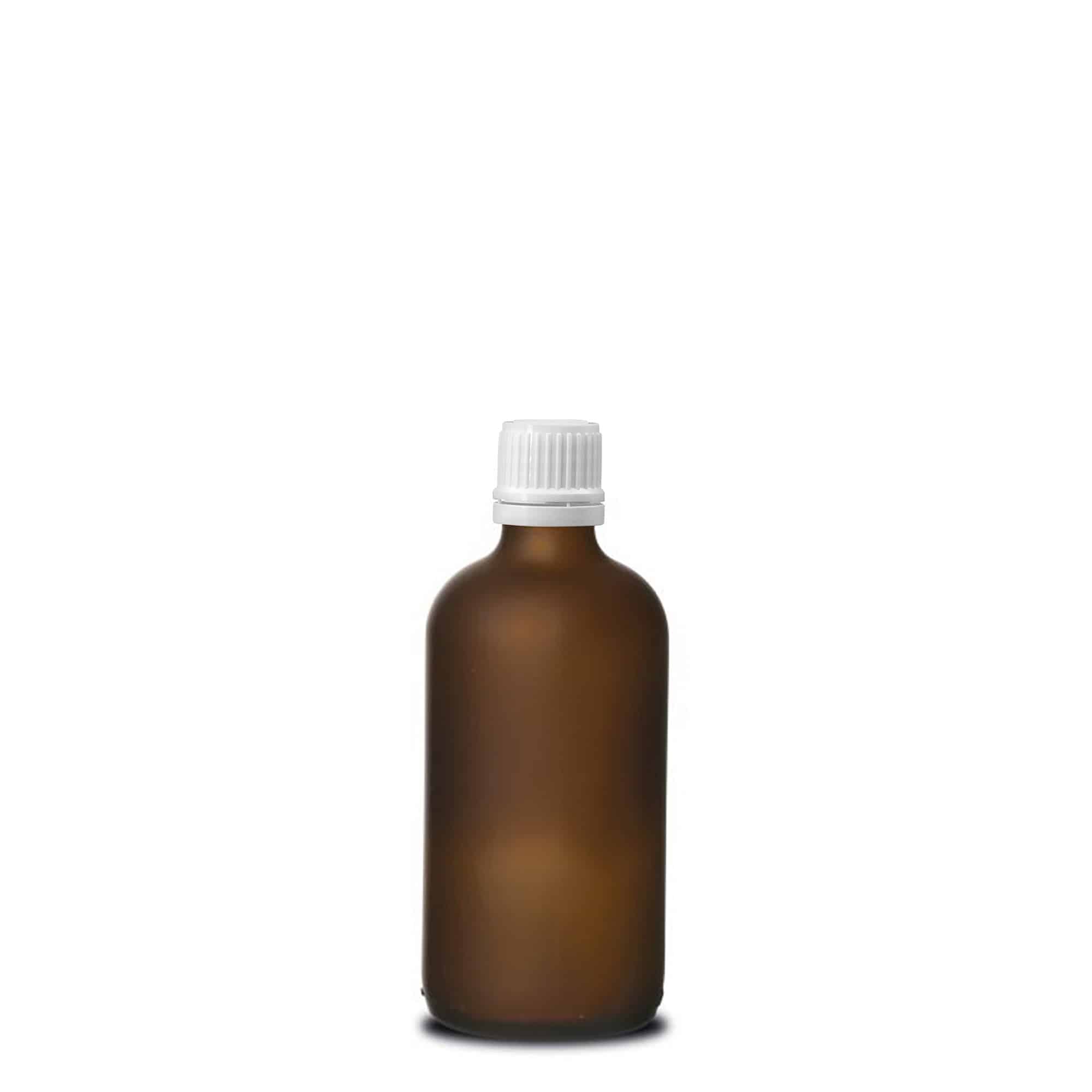 100 ml liekovka, sklo, hnedá matná, hrdlo: DIN 18