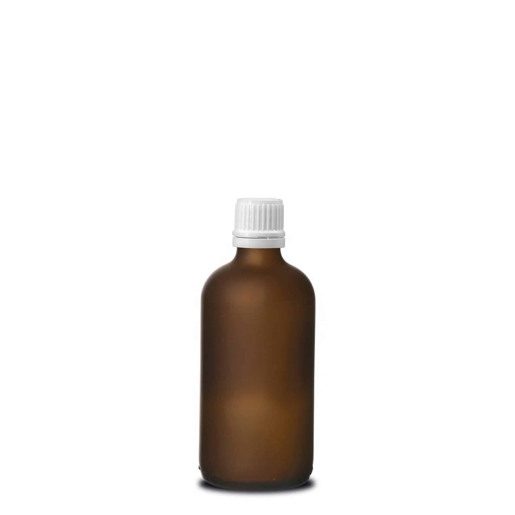 100 ml lekárska fľaša, sklo, hnedé matné, hrdlo: DIN 18
