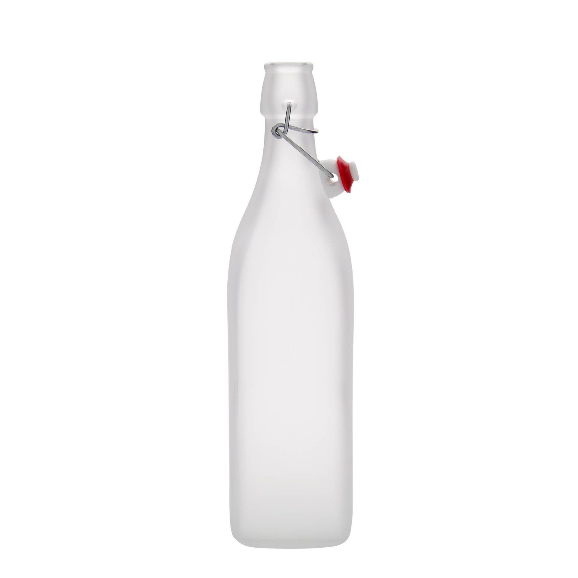 1 000 ml sklenená fľaša 'Swing, štvorcová, matná, hrdlo: pákové uzáver
