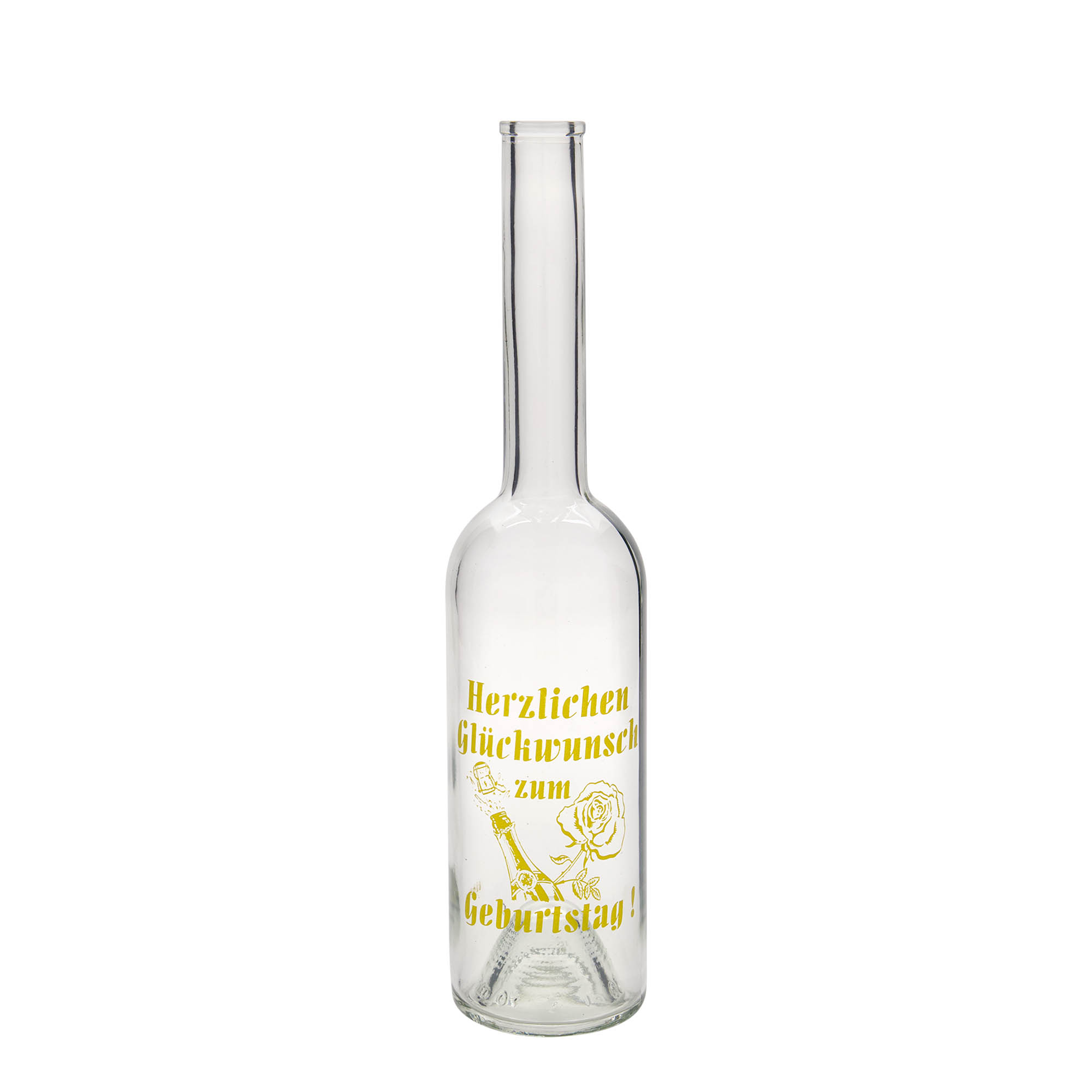 500 ml sklenená fľaša 'Opera', motív: Jablko, hrdlo: korok