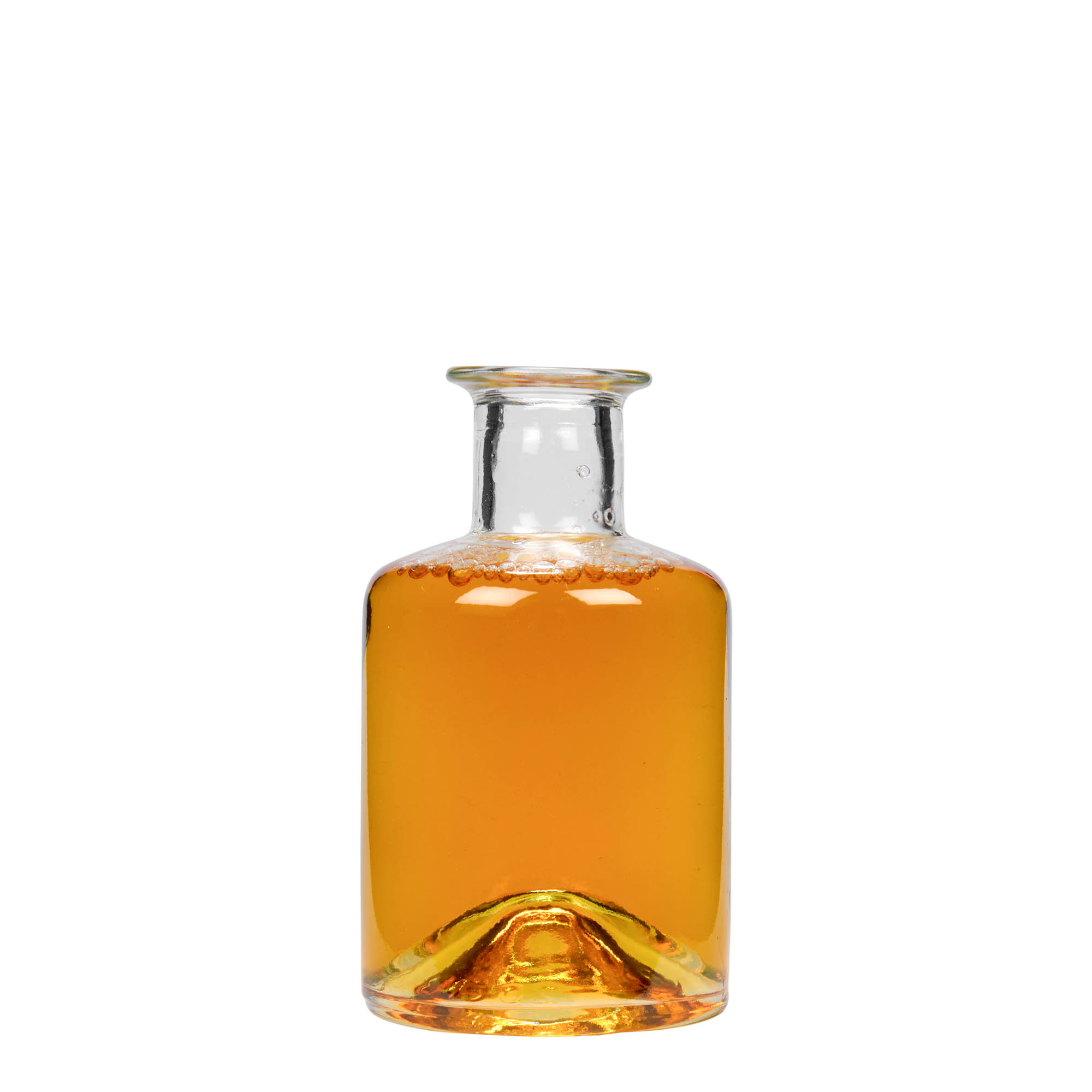 200 ml lekárenská sklenená fľaša, hrdlo: korkové