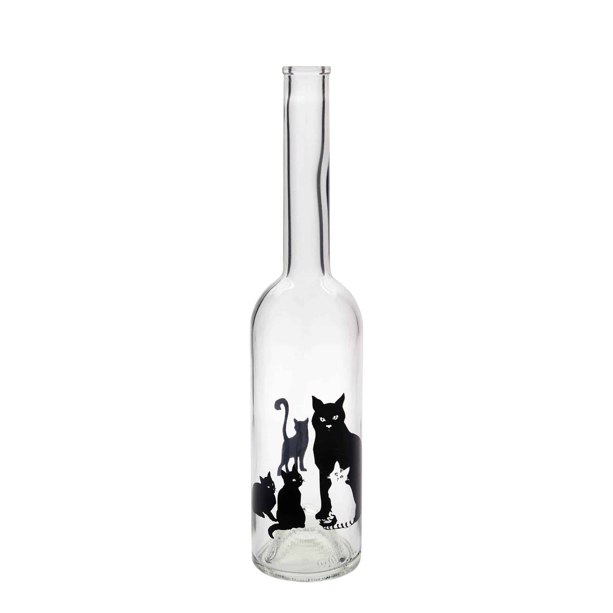 500 ml sklená fľaša „Opera“, motív: mačky, hrdlo: korok 500 ml sklená fľaša „Opera“, motív: mačky, hrdlo: korok
