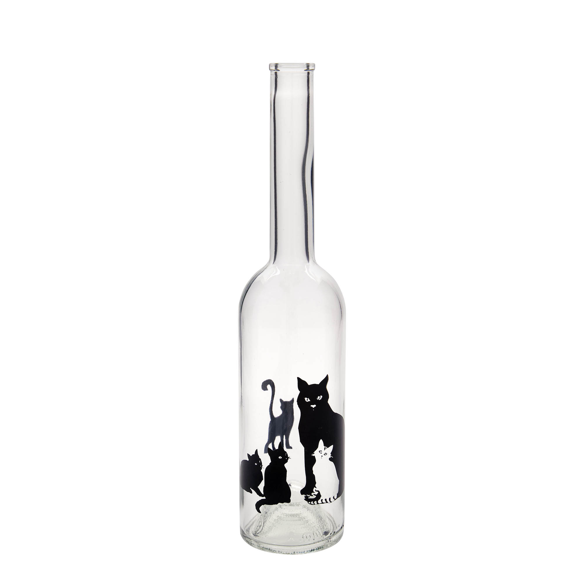 500 ml sklenená fľaša 'Opera', motív: mačky, hrdlo: korok 500 ml sklenená fľaša 'Opera', motív: mačky, hrdlo: korok