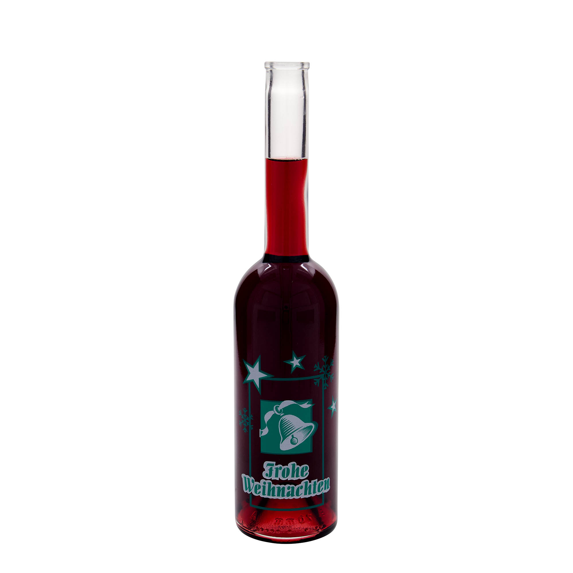 500 ml sklená fľaša „Opera“, motív: Veselé Vianoce, hrdlo: korok