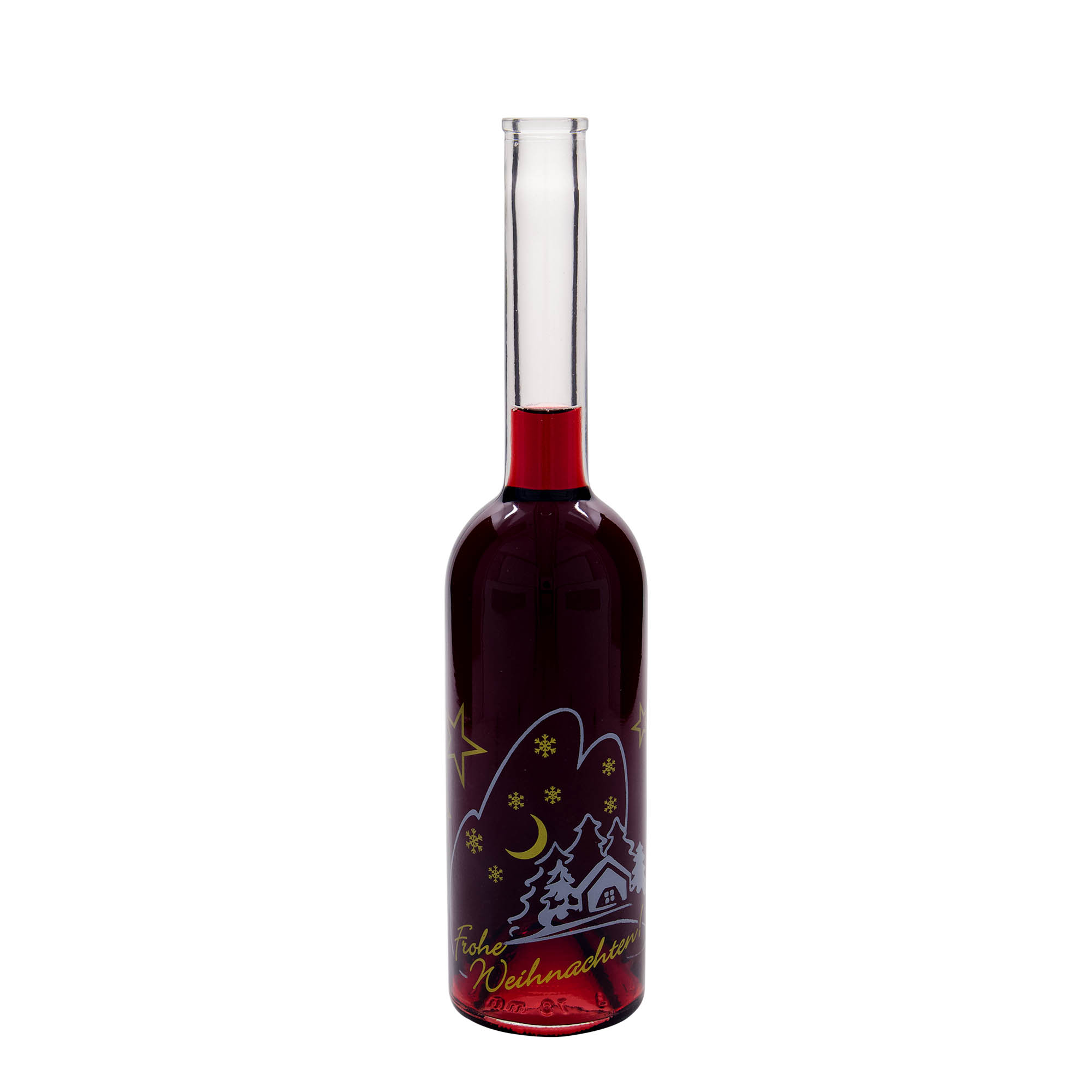 500 ml sklená fľaša „Opera“, motív: vianočná idyla, hrdlo: korok
