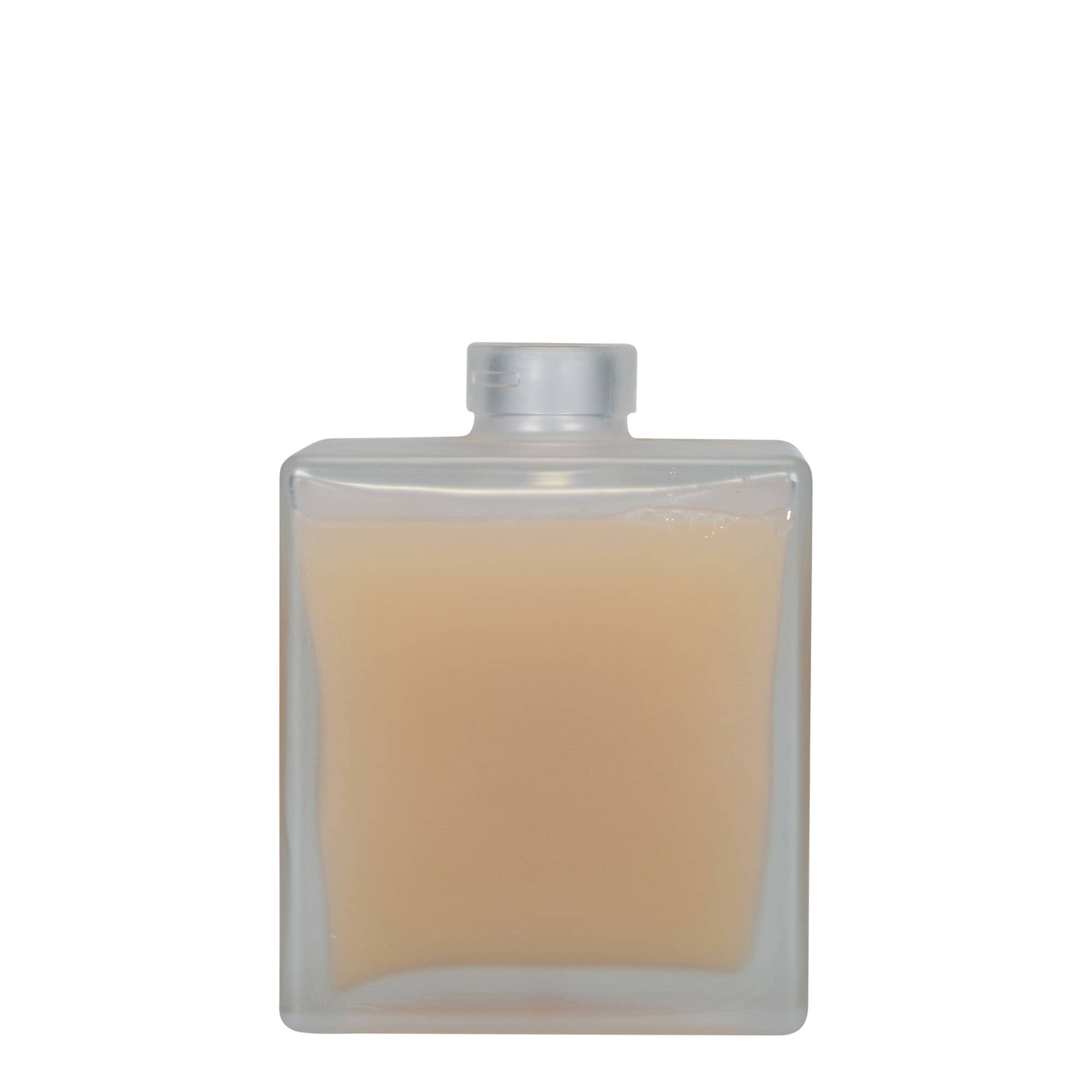 500 ml sklená fľaša „Cube“, štvorcová, ľadová, hrdlo: korok