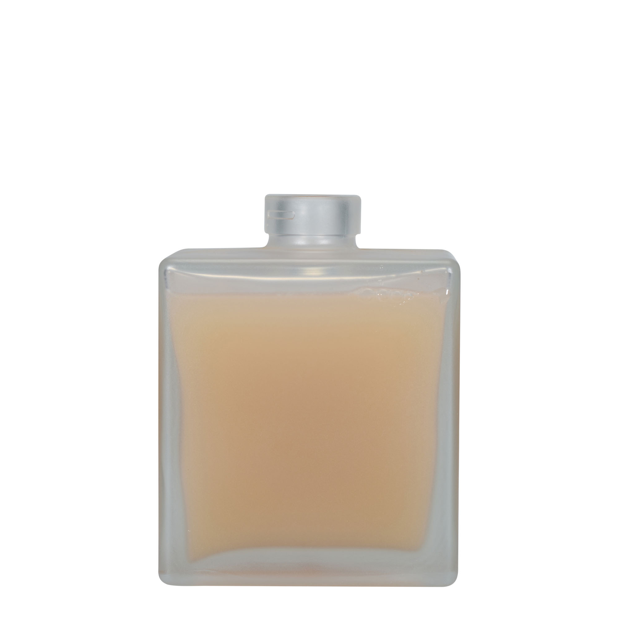 500 ml sklenená fľaša 'Cube', štvorcová, mrazená, hrdlo: korok